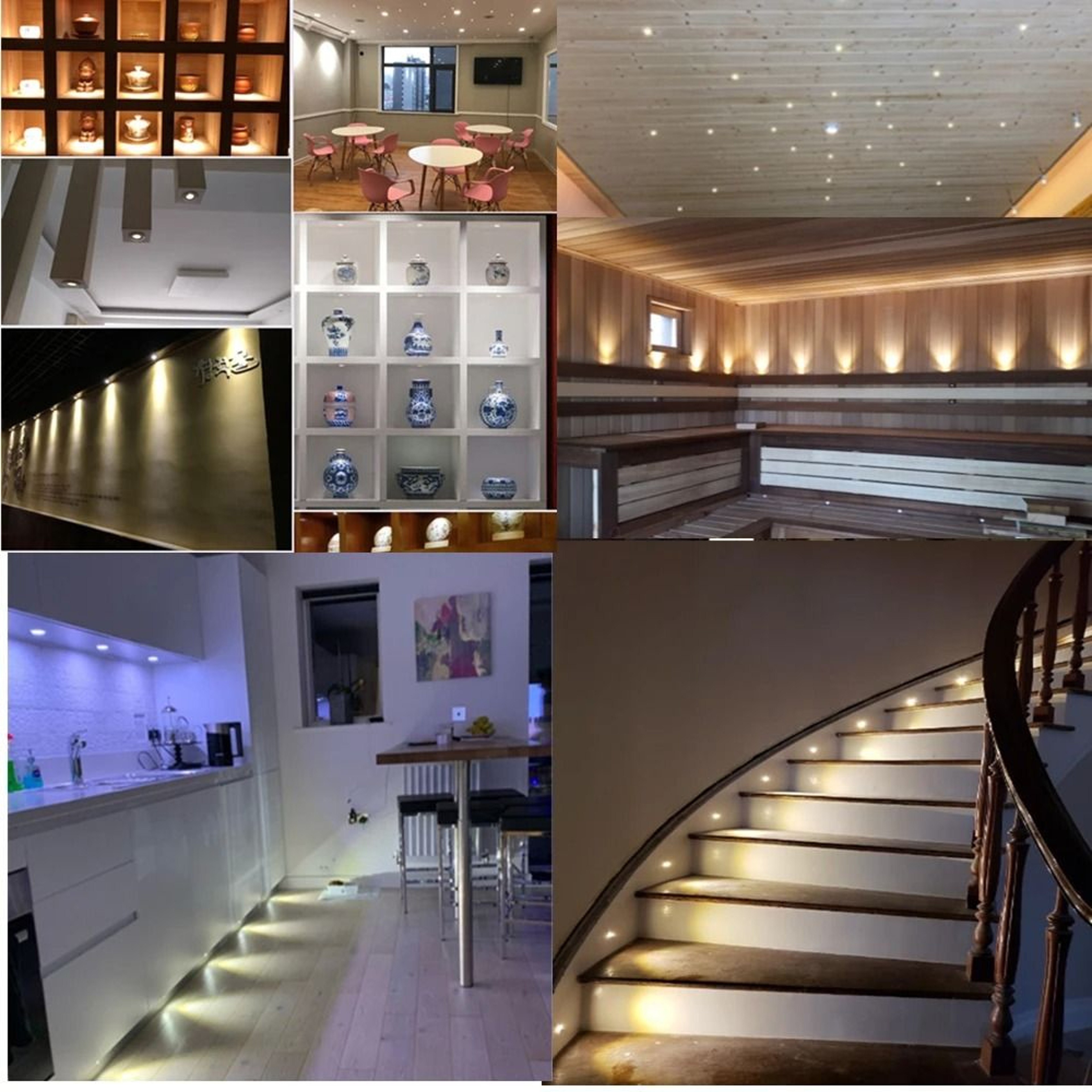 Desktop Mini LED Downlight 1W 3W Recessed 12V Dimmable Cabinet Ceiling Spotlight 4