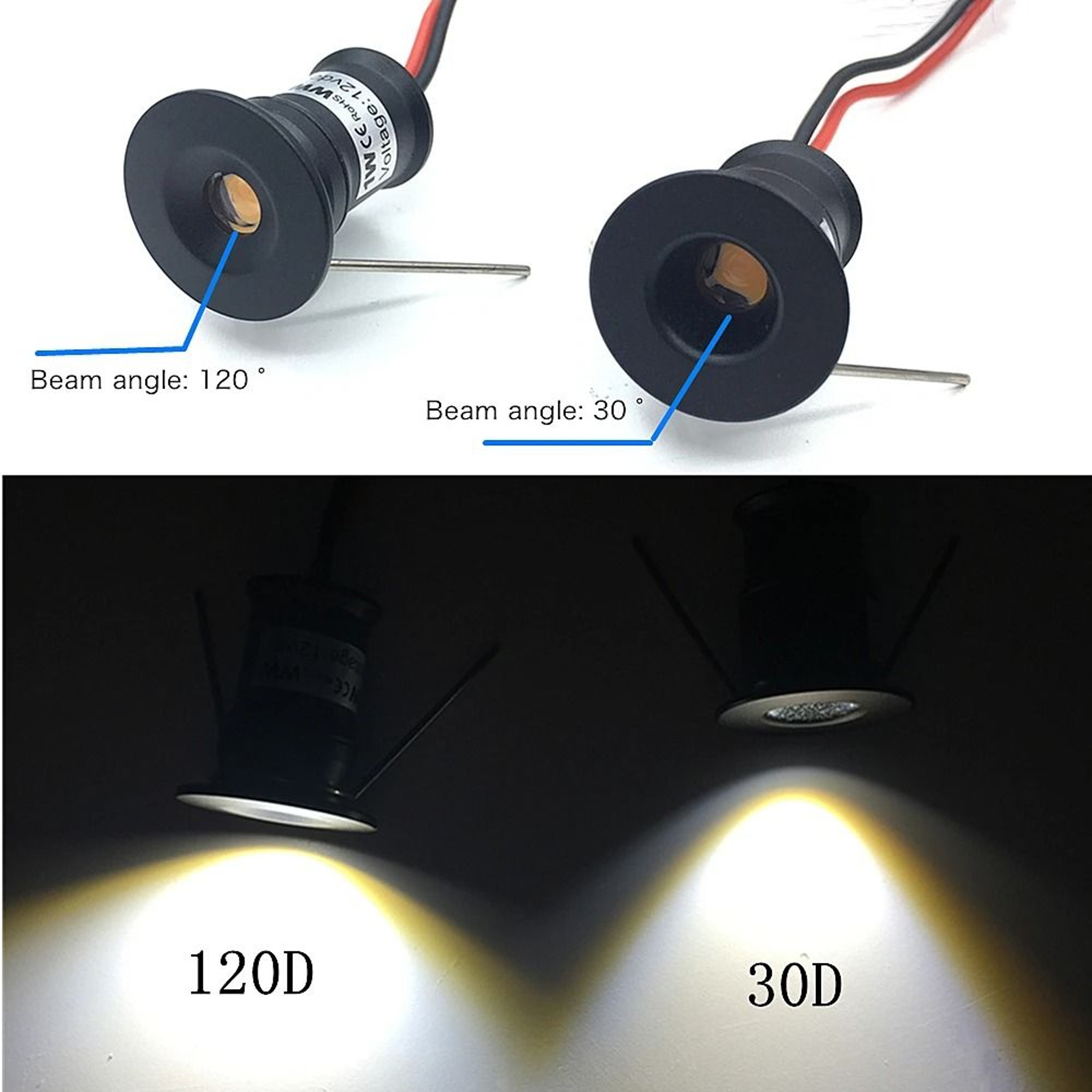 1W IP65 Mini LED Spotlight 12V Dimmable Ambient Downlight Party Spot Lamp 4