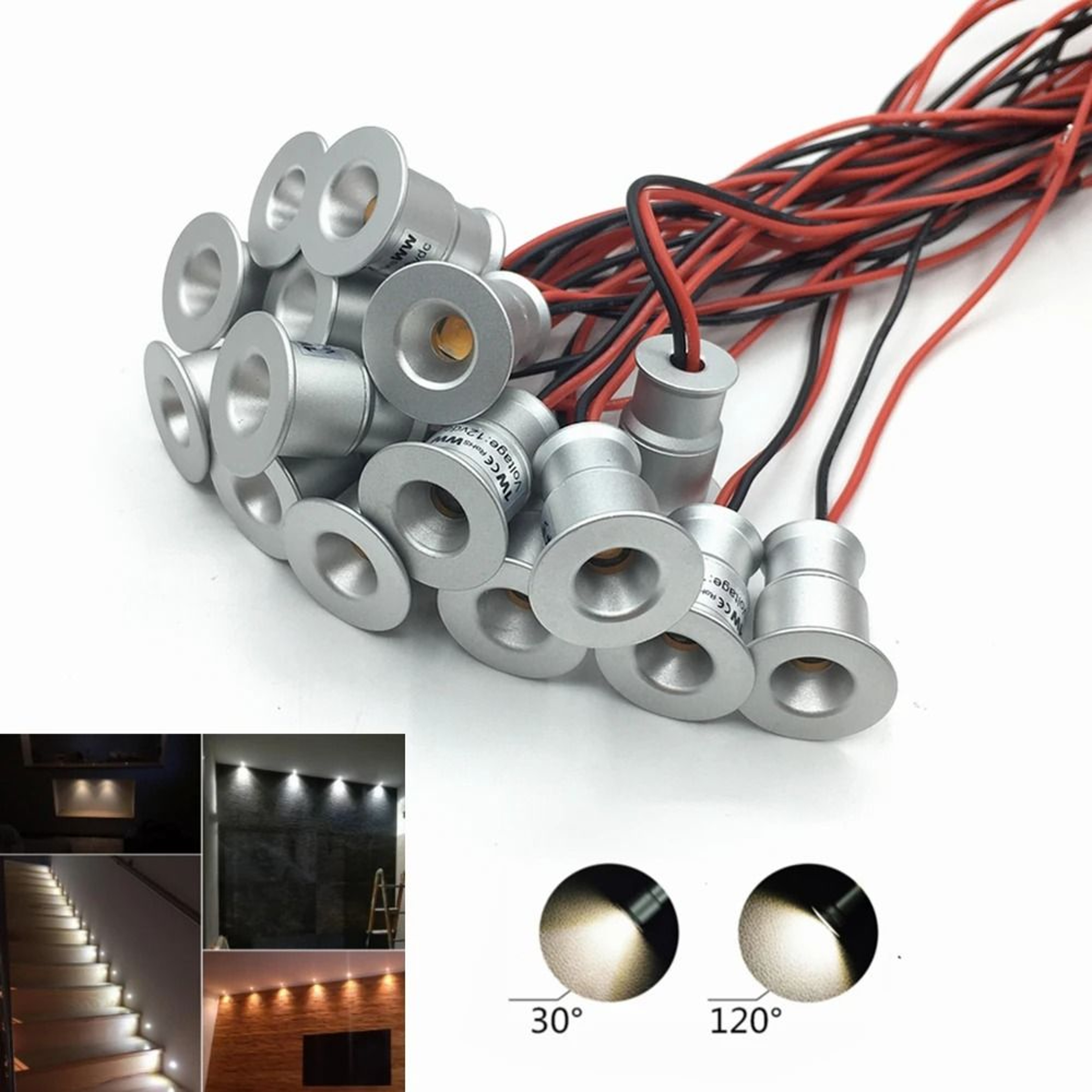 1W IP65 Mini LED Spotlight 12V Dimmable Ambient Downlight Party Spot Lamp 0