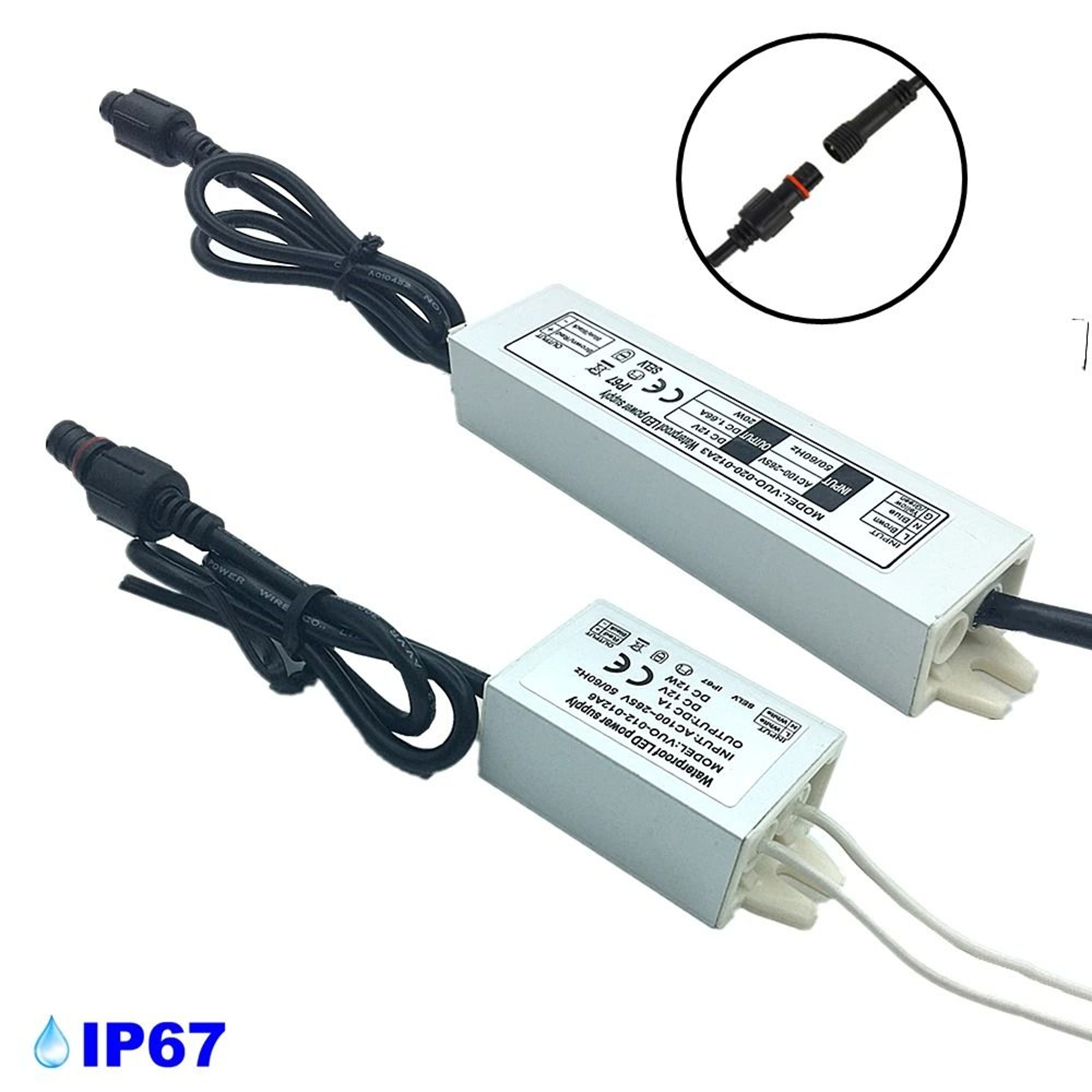 Outdoor Indoor LED Driver 12W 20W Power Supply Adapter Unit AC100 To 265V IP67 Waterproof Transform 0
