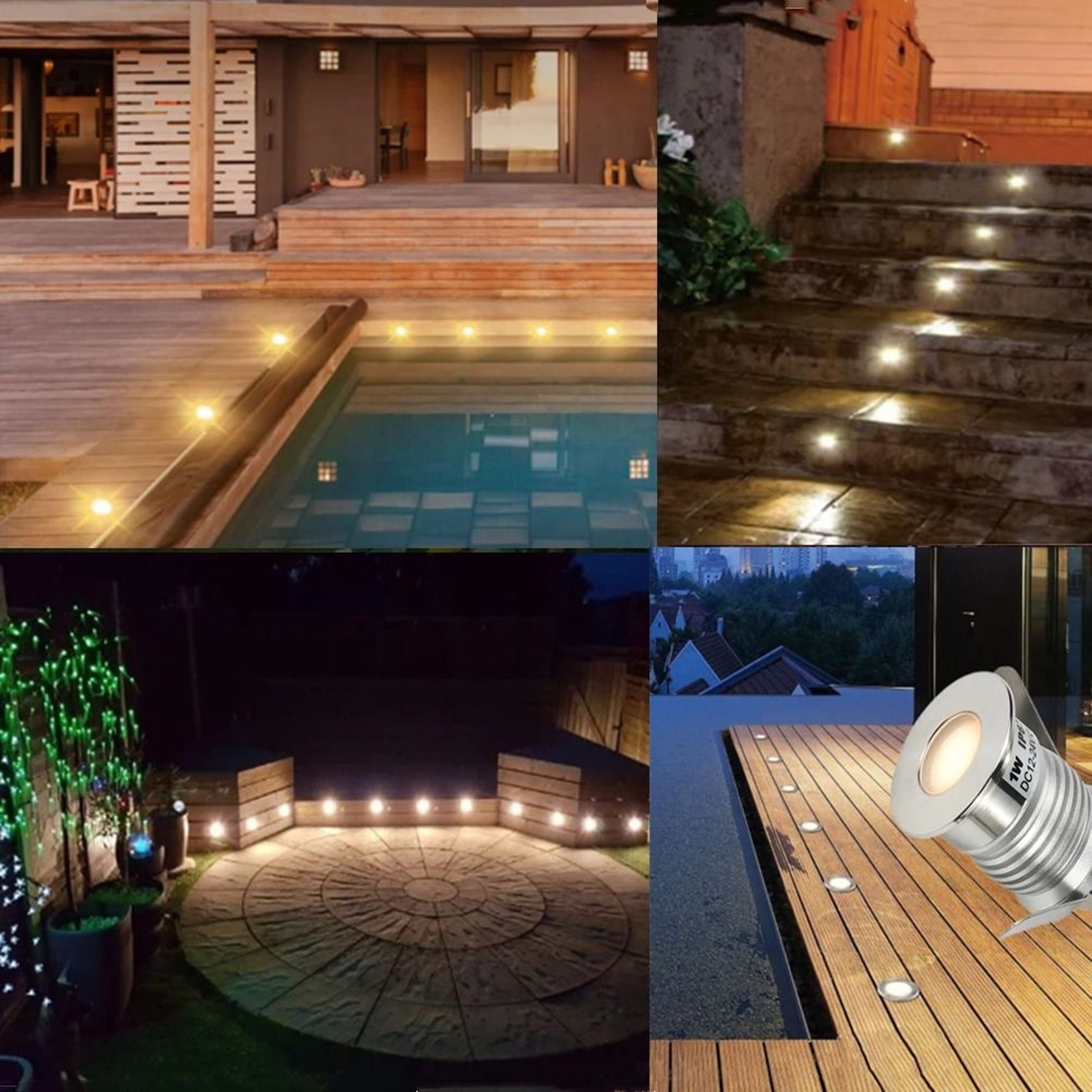 IP67 Waterproof 1W 3W LED Underground Light Recessed Ground Garden Path Outdoor Landscape Spot 12V  0