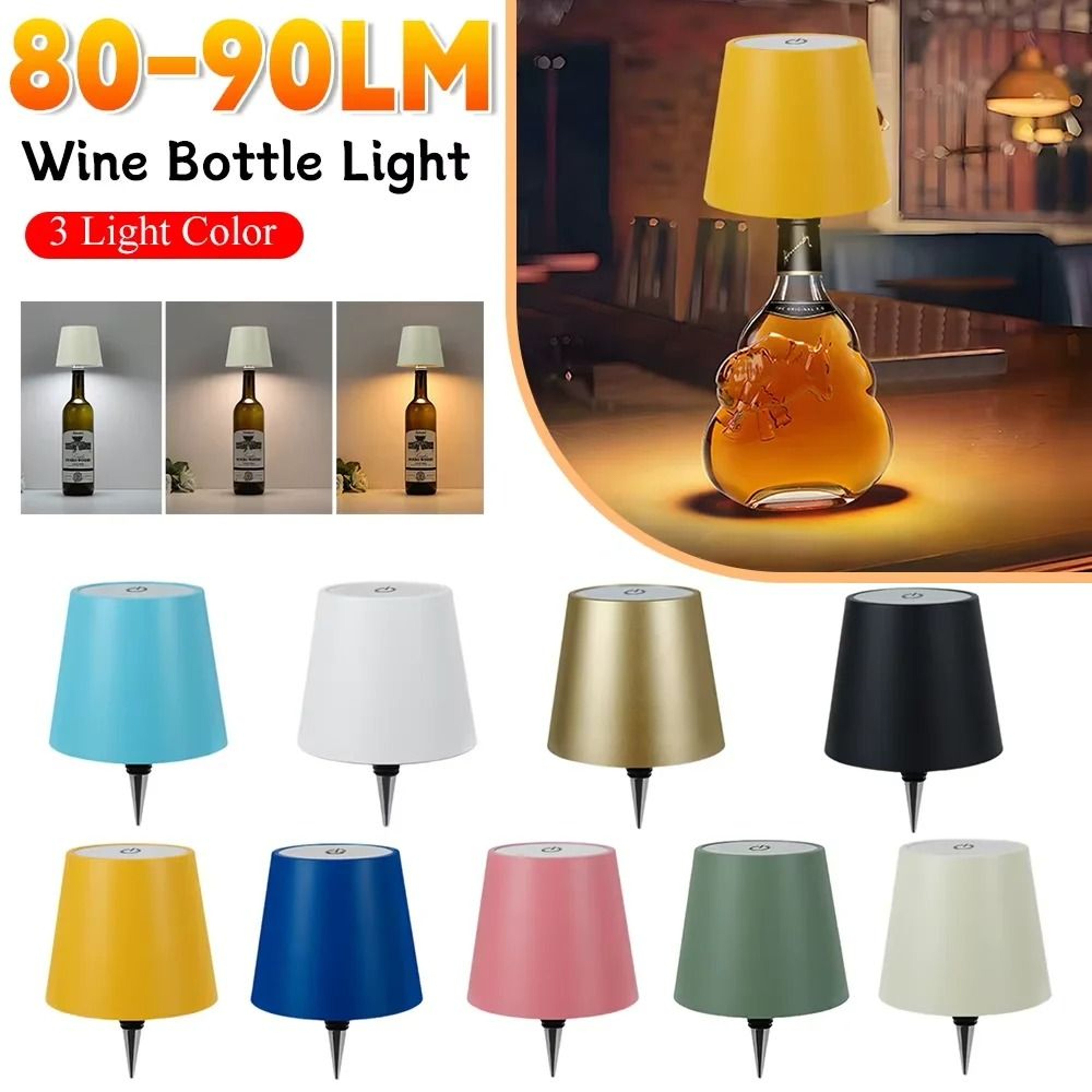Wireless Wine Bottle Lamp Type C Charging Touch Control Dimming LED Table Light Bar Atmosphere 0