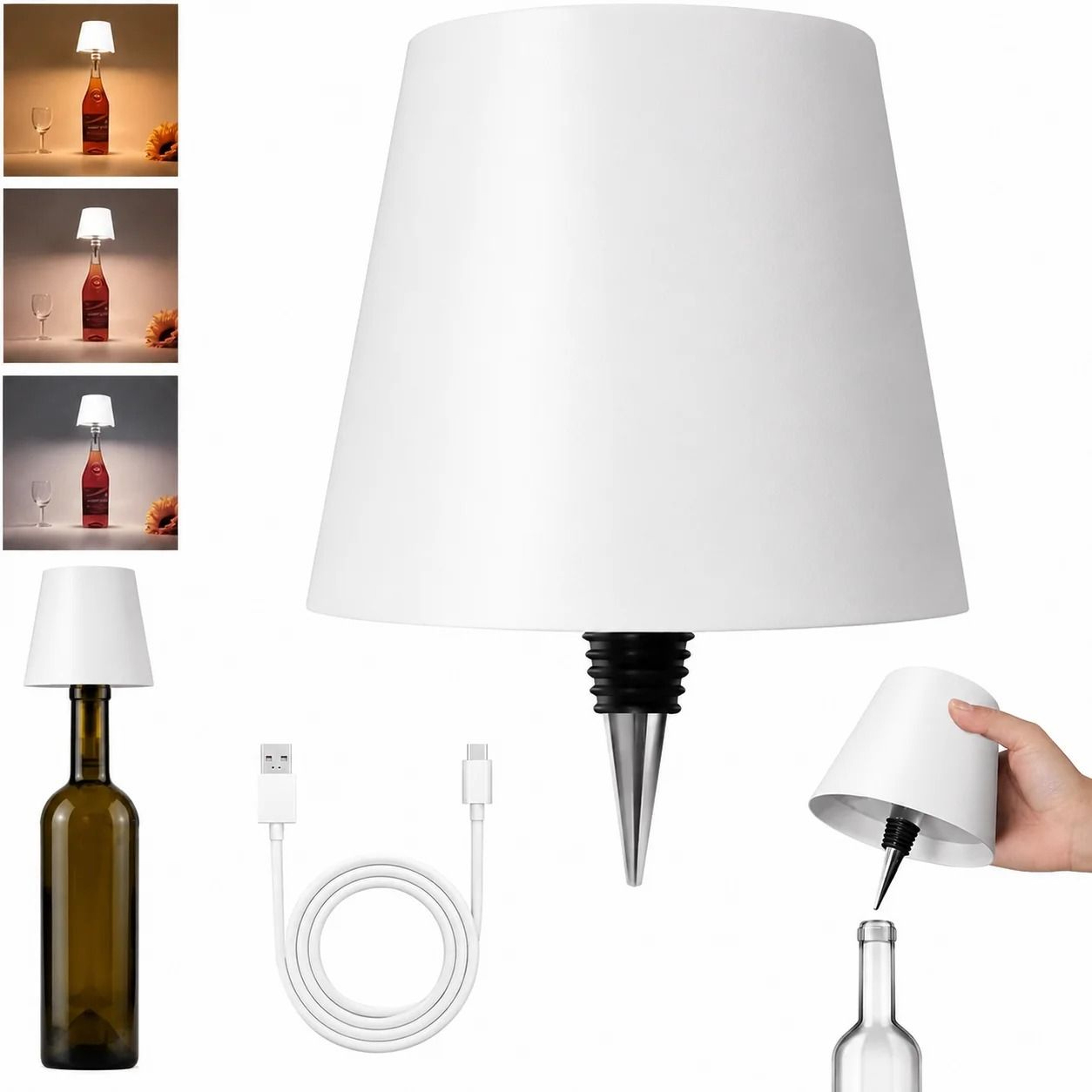 Wireless Wine Bottle Lamp Type C Charging Touch Control Dimming LED Table Light Bar Atmosphere 29