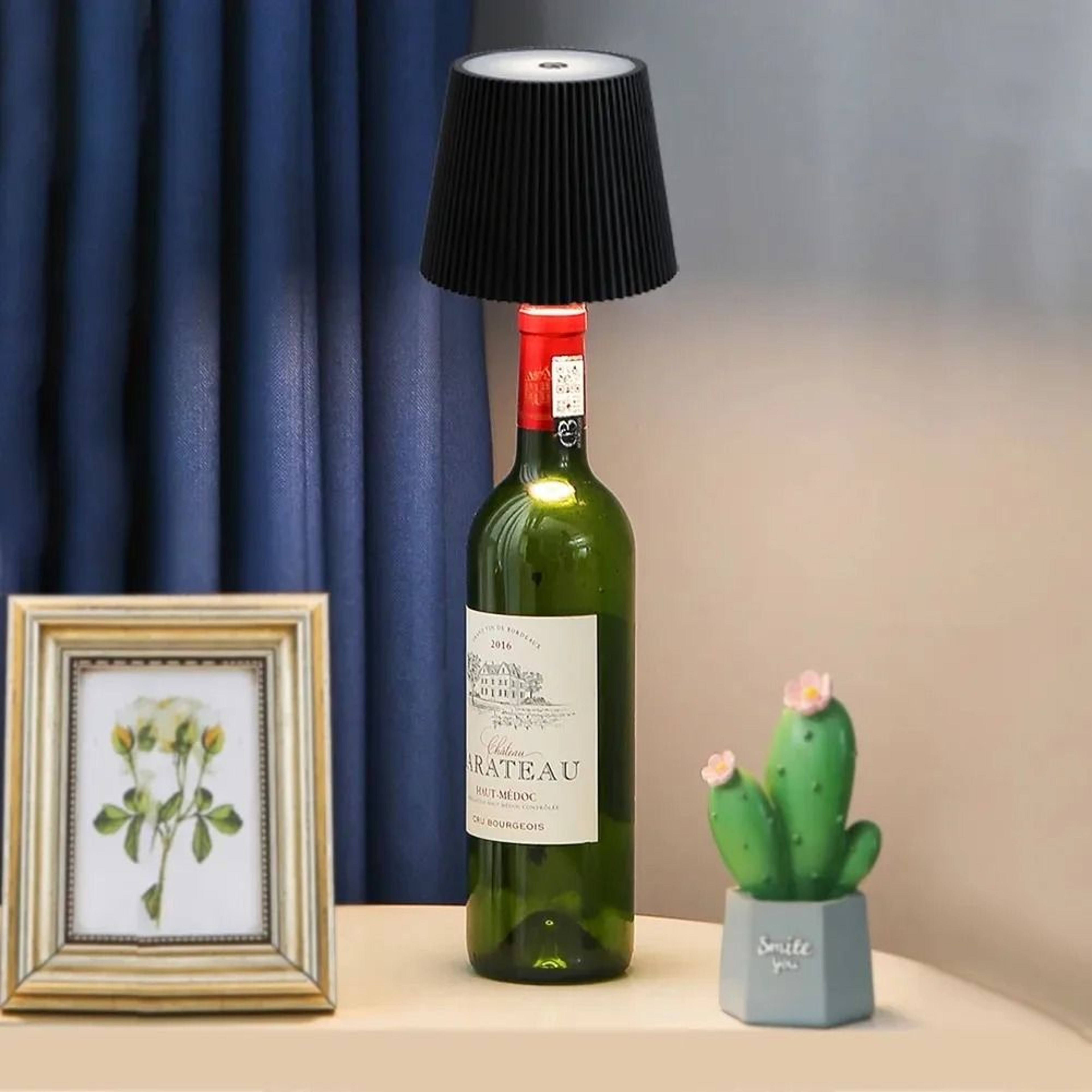 Wireless Bottle Table Lamp Touch Control 3 Colors Stepless Dimming Night Light For Wine Bottles 3