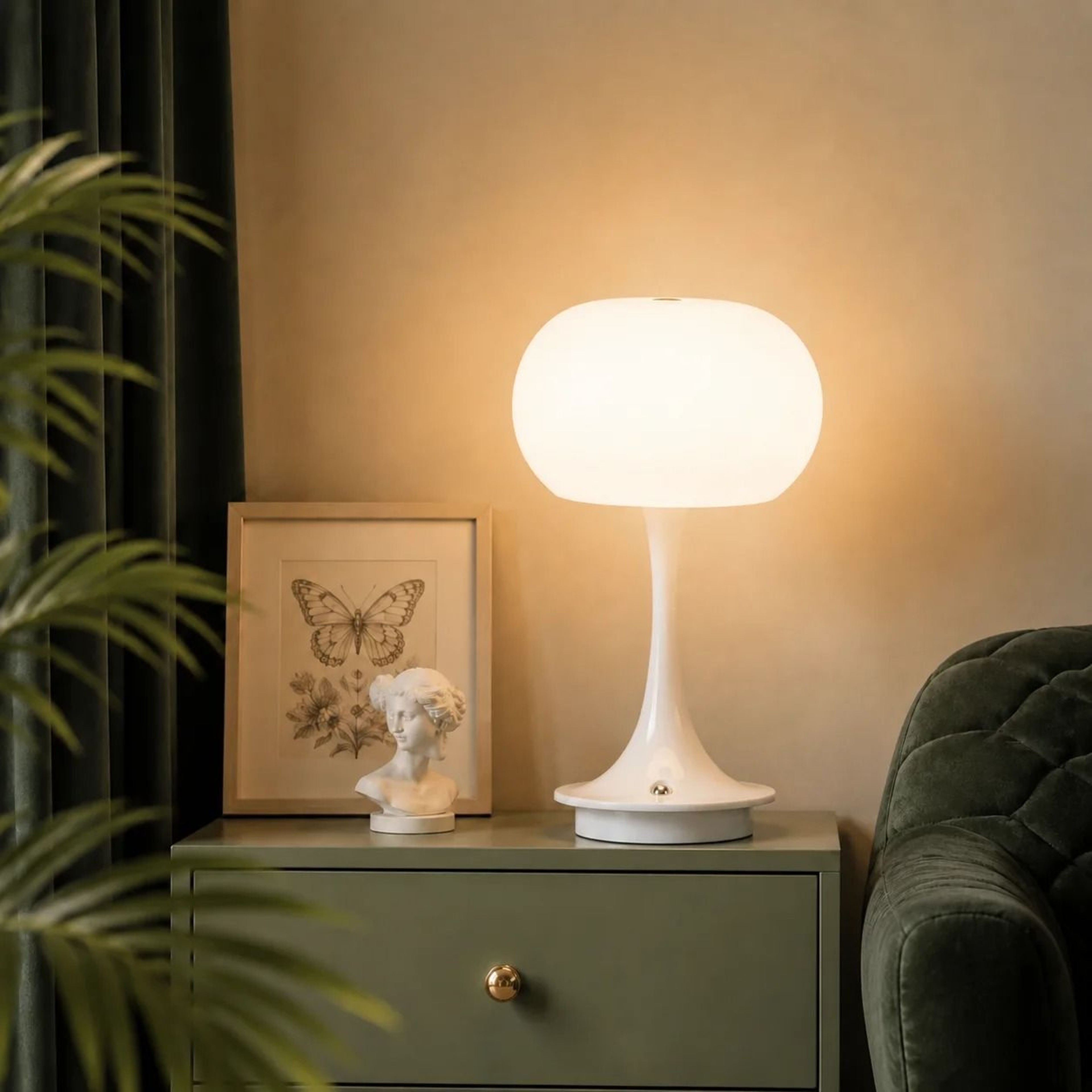 Modern Mushroom Table Lamp Wireless Rechargeable LED Touch Control 3 Color Lights Gift Choice 7