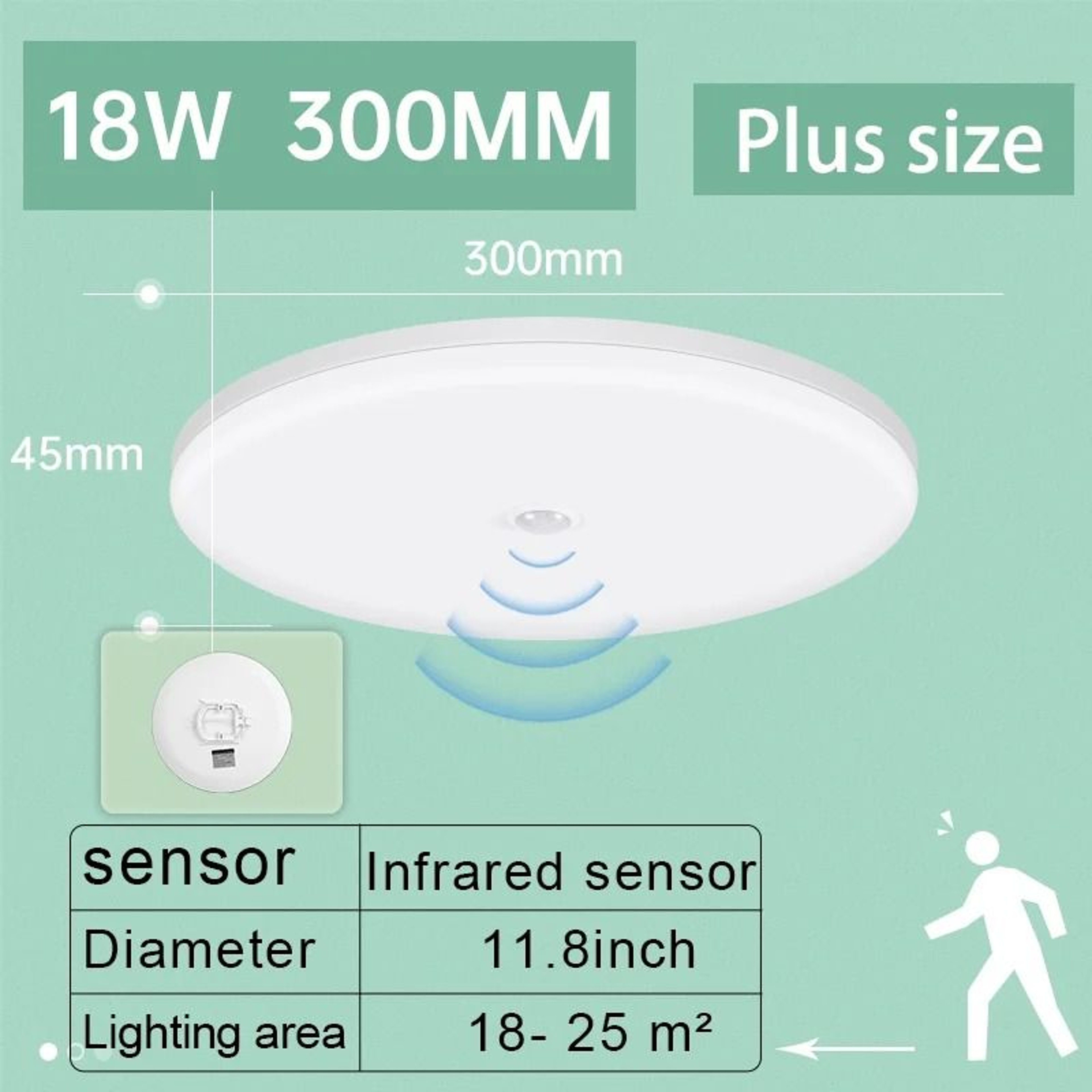 LED Ceiling Lamp With Motion Sensor 110V 220V Human Infrared Smart Room Lamp 20W 40W Entrance 11