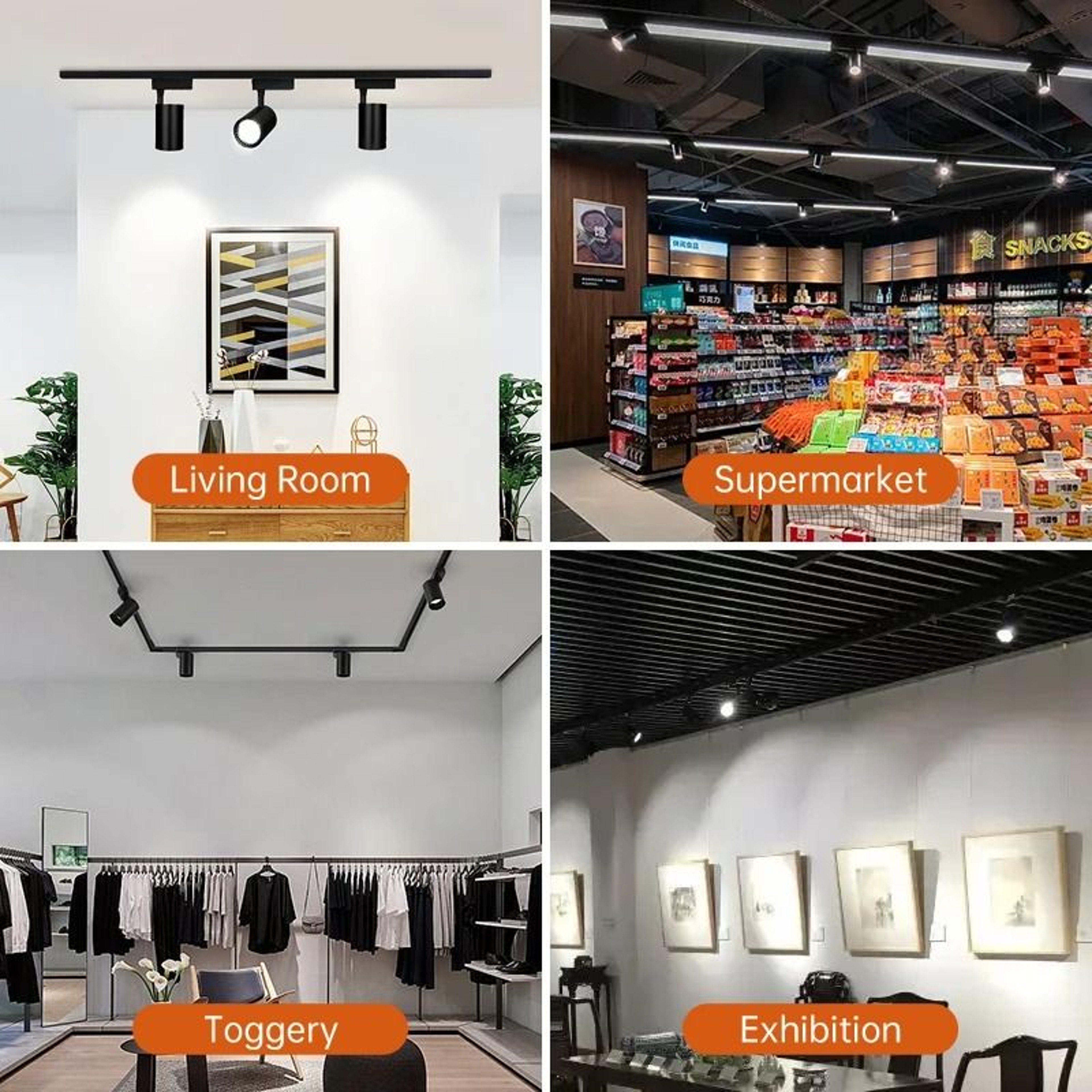 LED Track Light Full Set Spotlight Track Lamp 220V Shop Lighting Rail 30W Clothing Store 2