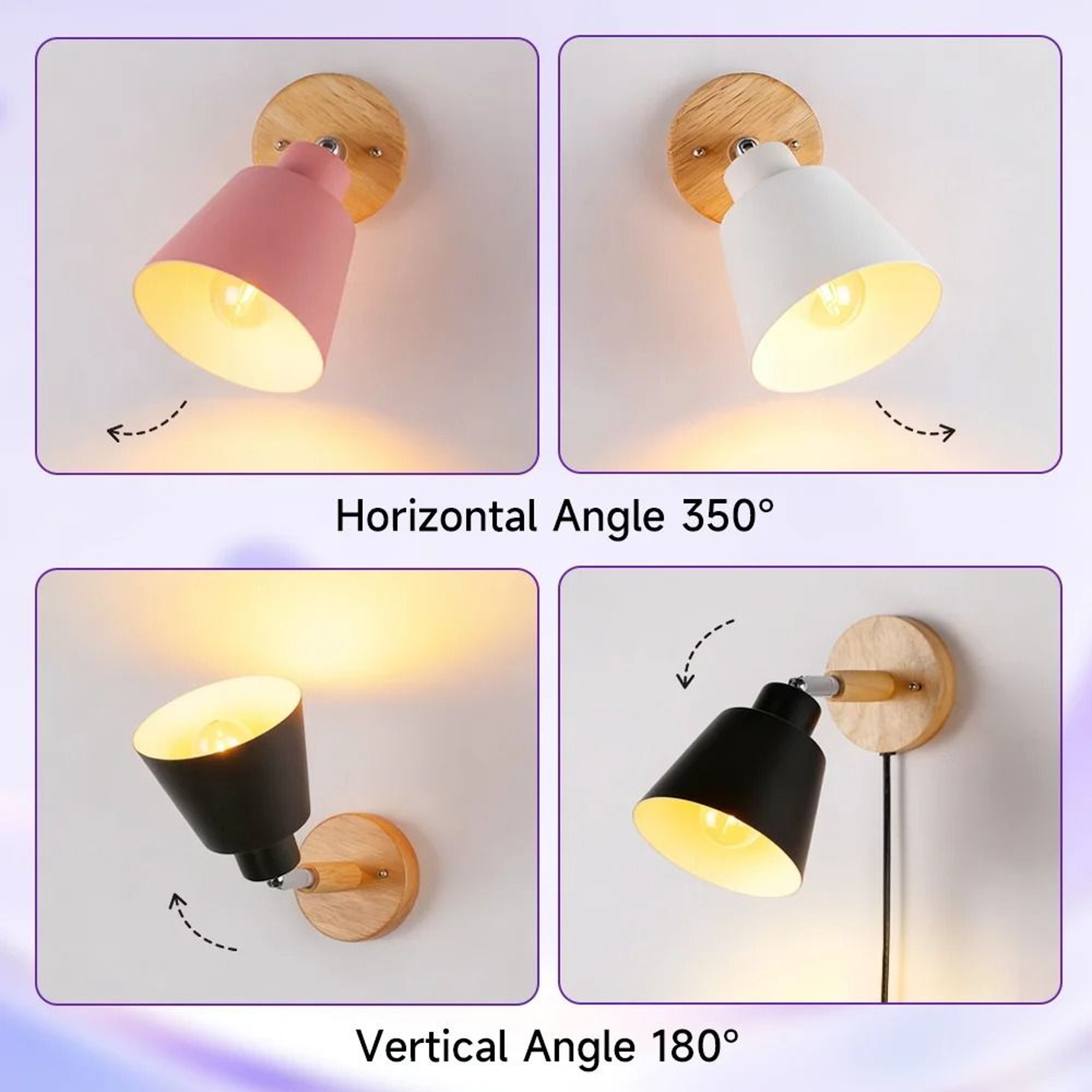LED Wall Light E27 Replaceable Bulb 85265V 3 Color Wall Lamp Bedside Sconce Living Room 1