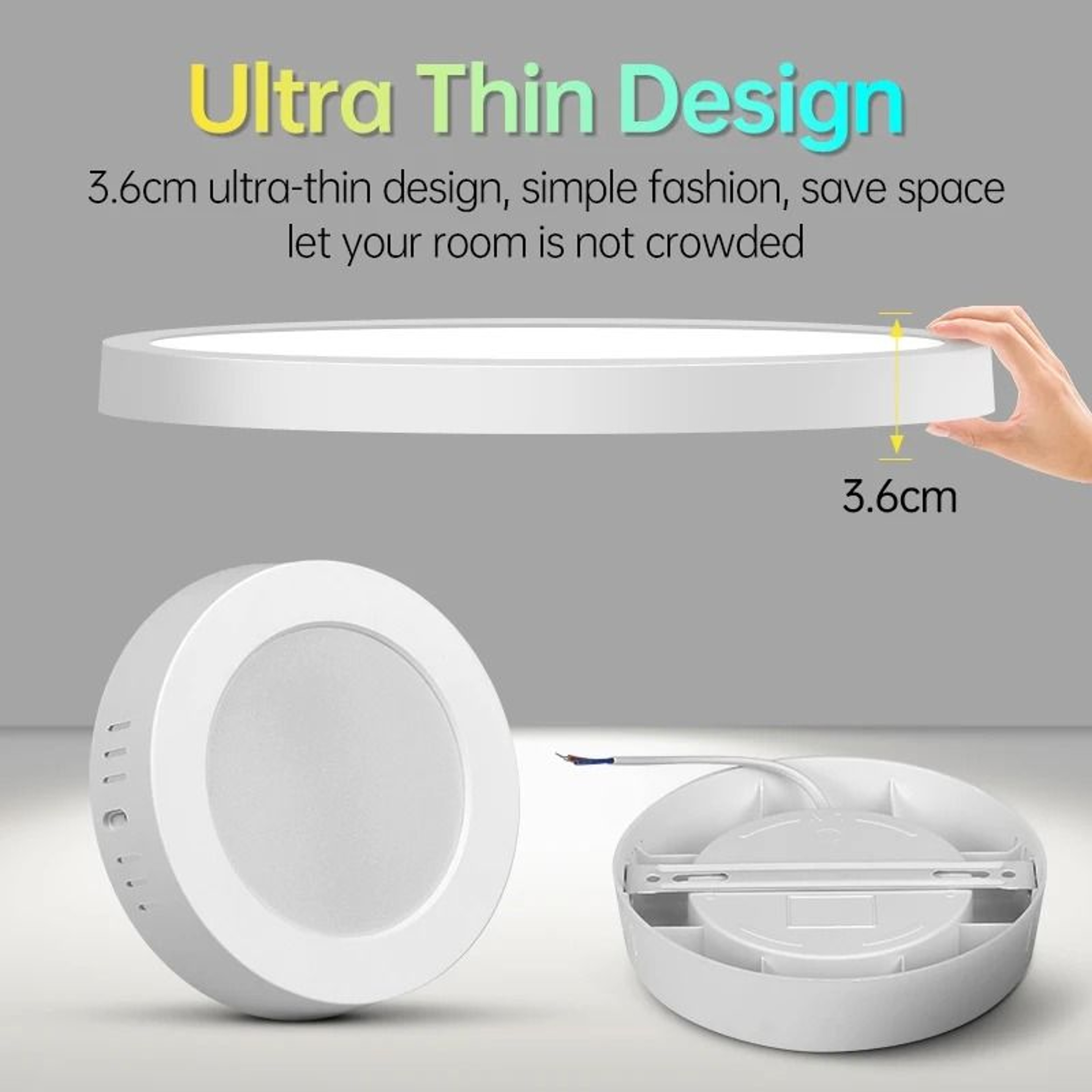 Ultra Thin LED Ceiling Light 110220V Panel Light Round Square Ceiling Lamp Cold White 1