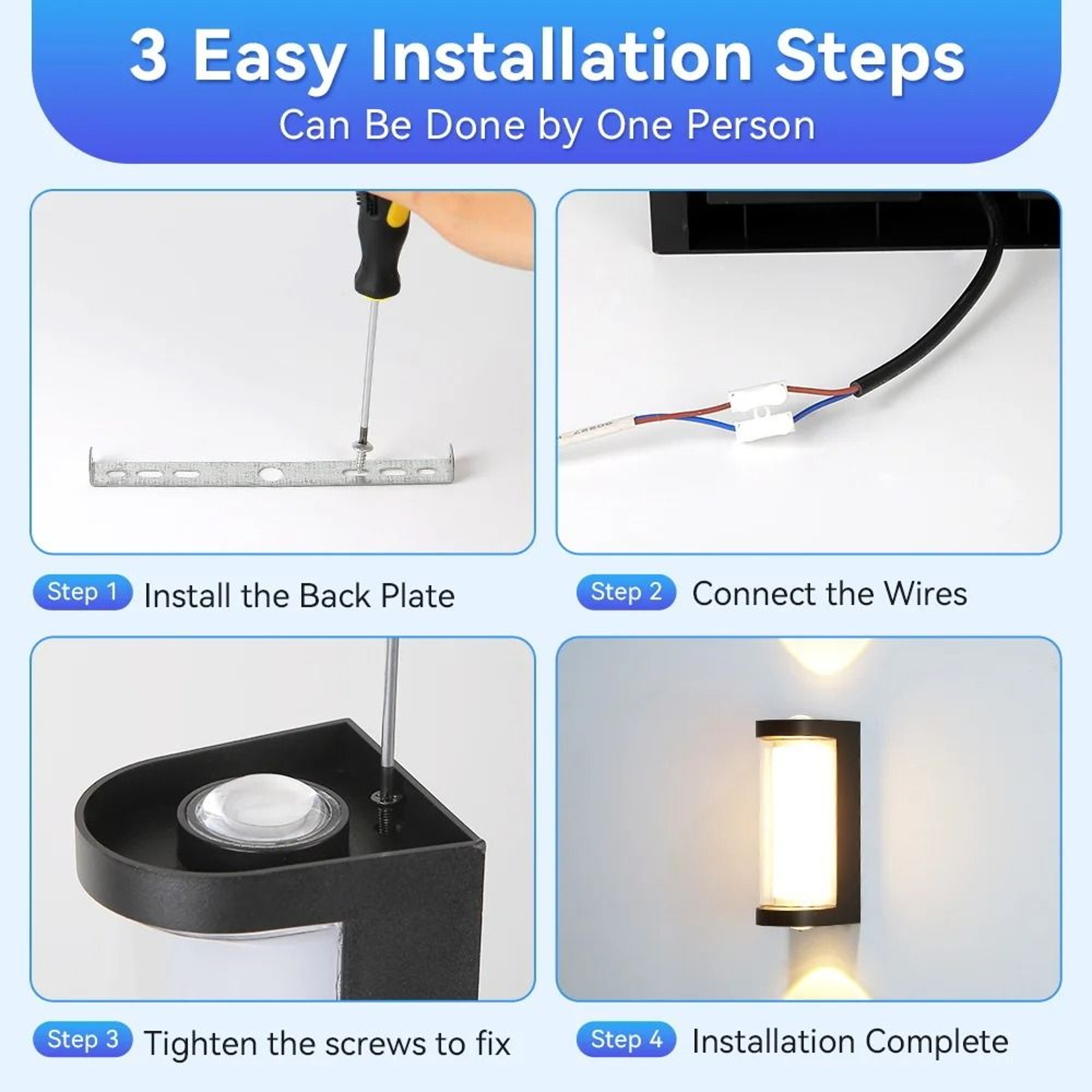 Outdoor 12W LED Wall Lamp IP65 Waterproof Modern Garden Corridor Light 5