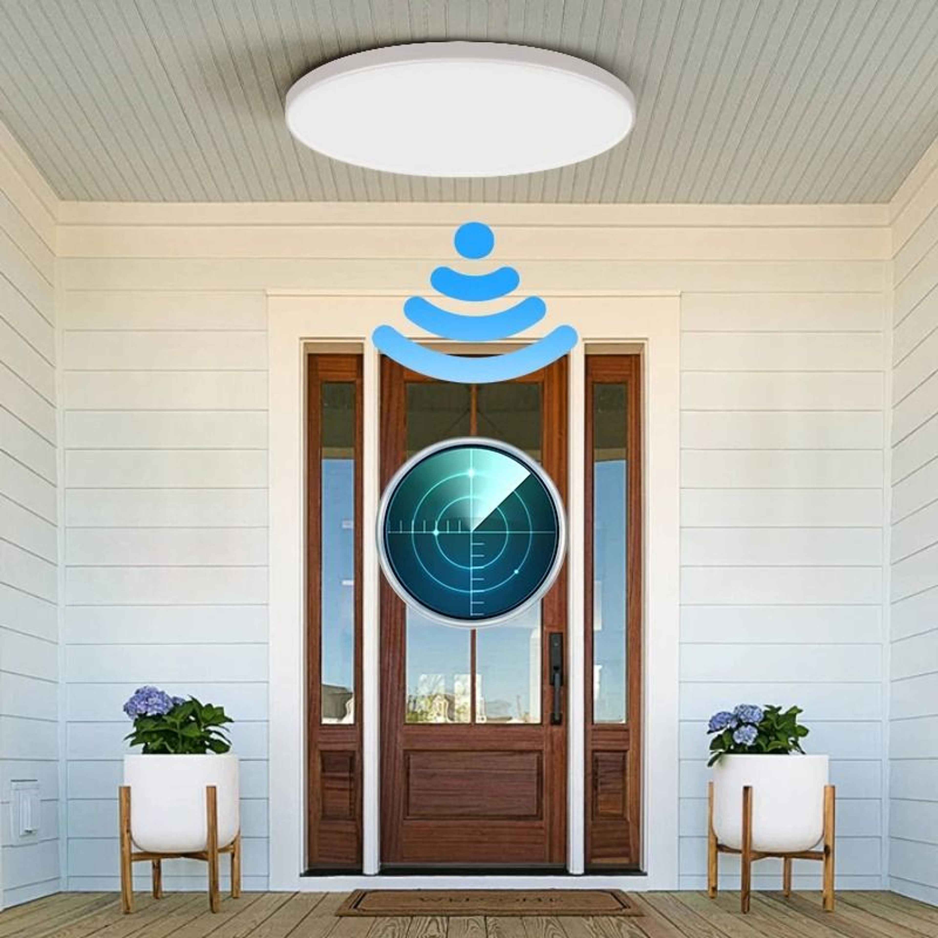 LED Radar Motion Sensor Ceiling Light Sensitive Panel Lamp Hallway Aisle Stair 0