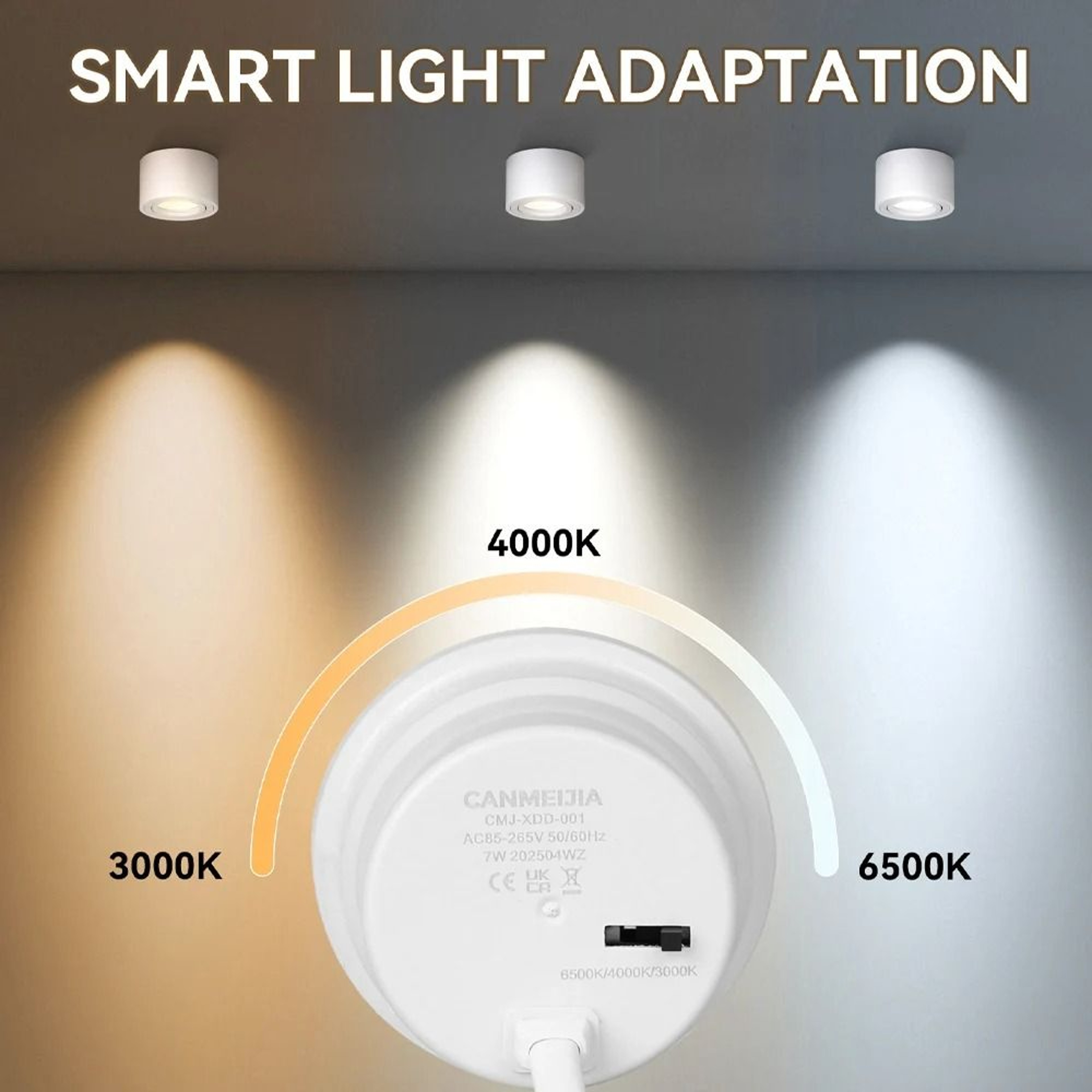 Adjustable Angle LED Ceiling Downlight Dimmable Surface Mount Spotlight Interior Home Fixture 2