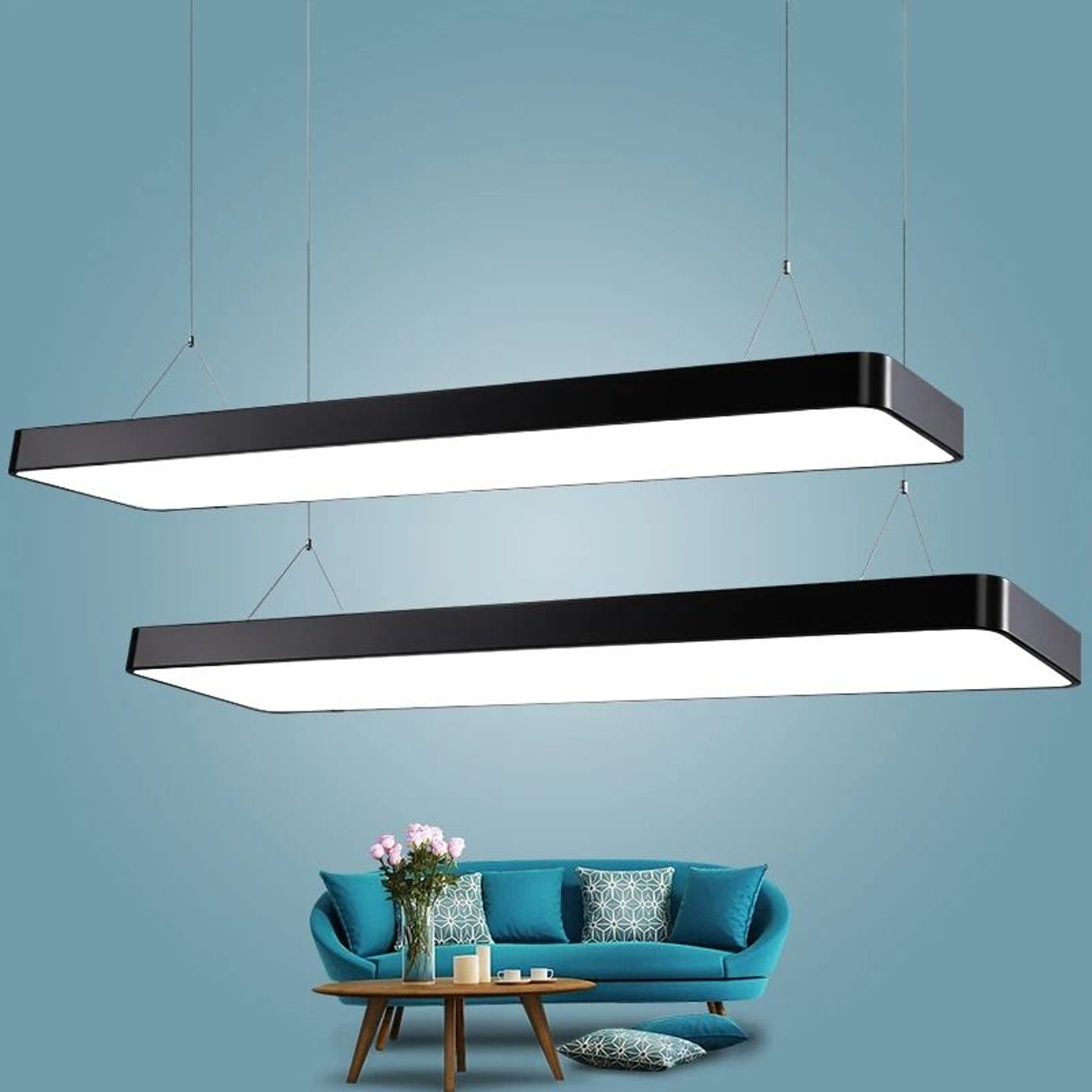 Linear LED Pendant Bar Chandelier 472 Inch 185 To 265V Hanging Ceiling Light Dining Room Office 1