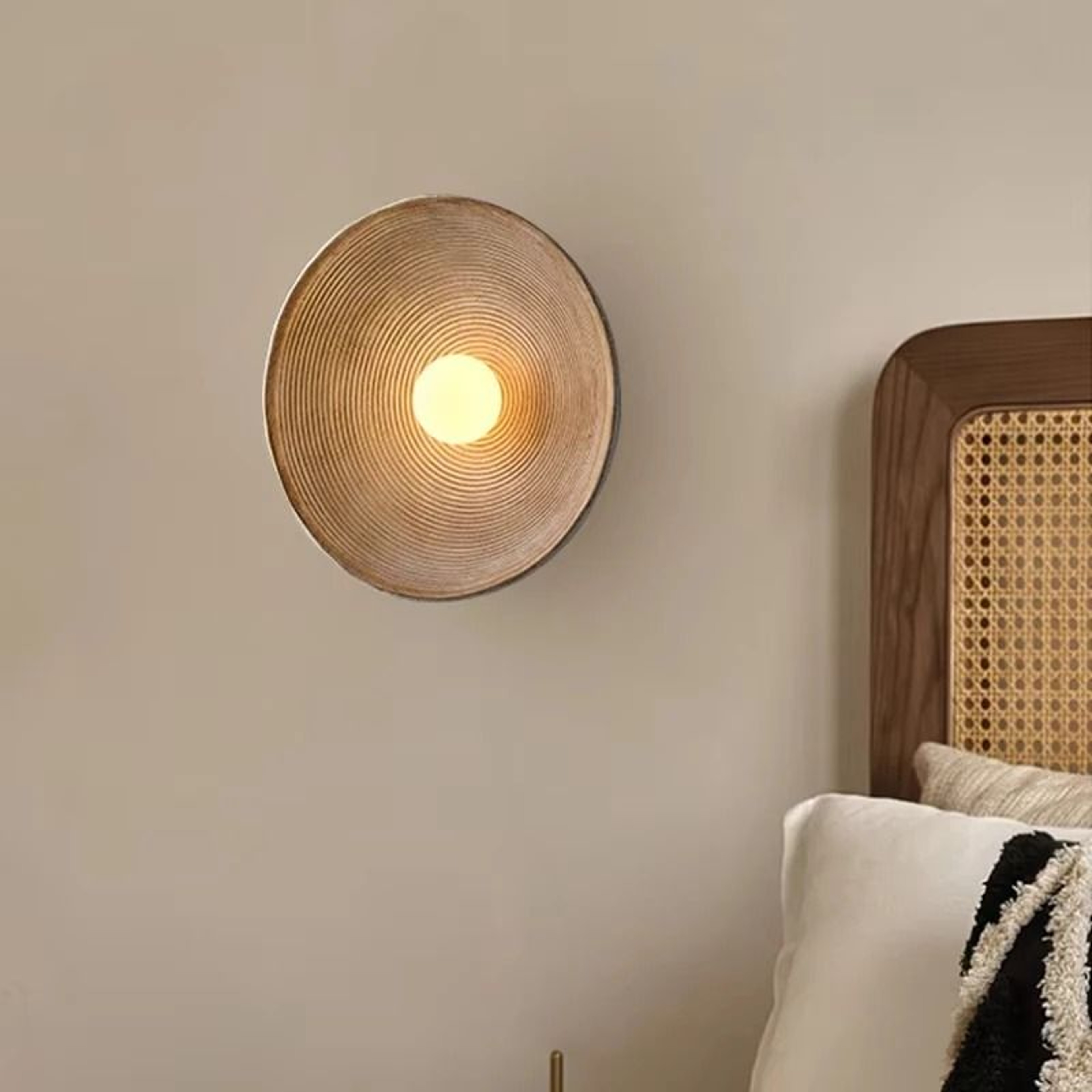 Retro Japanese Style Resin Wall Lamp Zen Background Ambient Sconce Bedroom Bedside Fixture 0