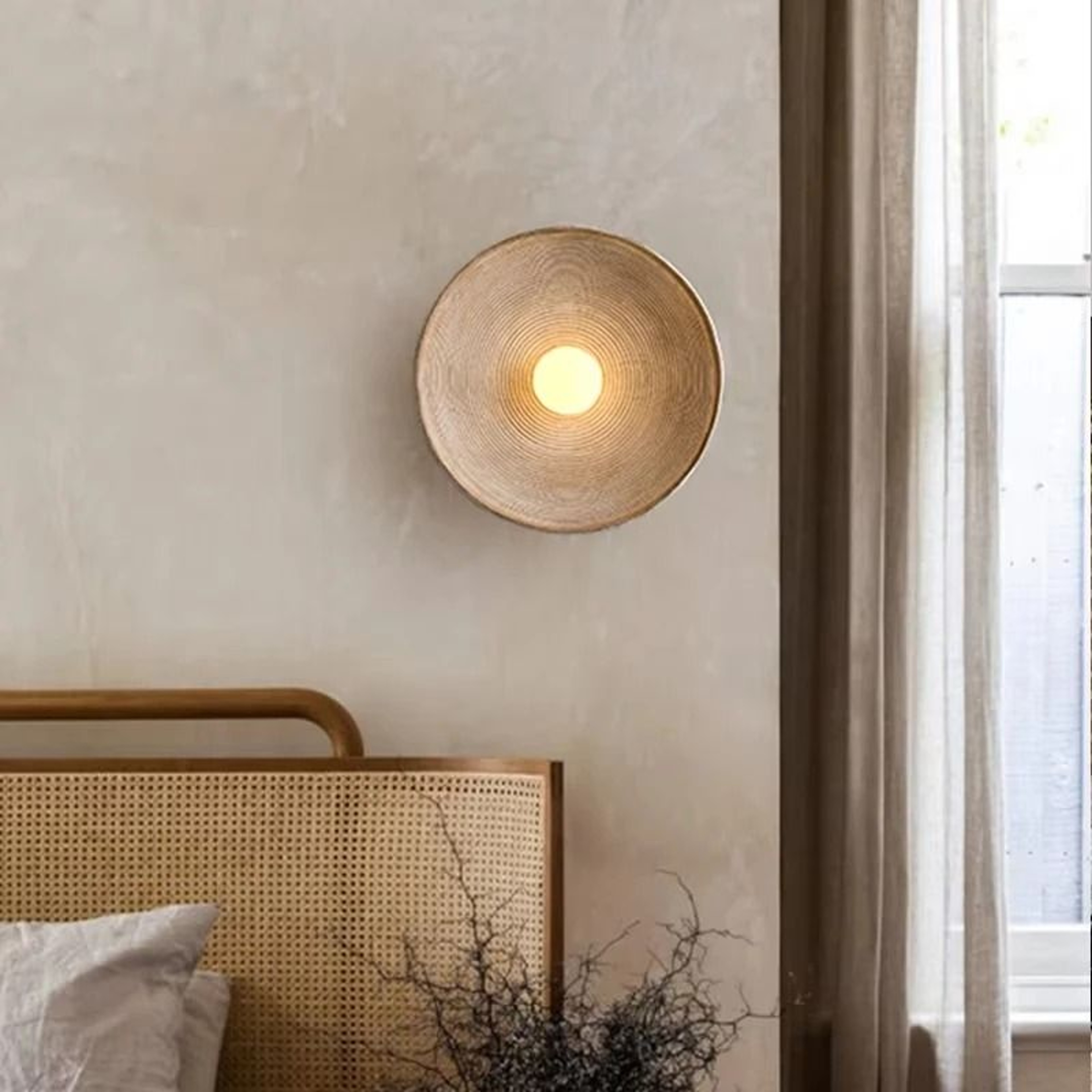 Retro Japanese Style Resin Wall Lamp Zen Background Ambient Sconce Bedroom Bedside Fixture 1