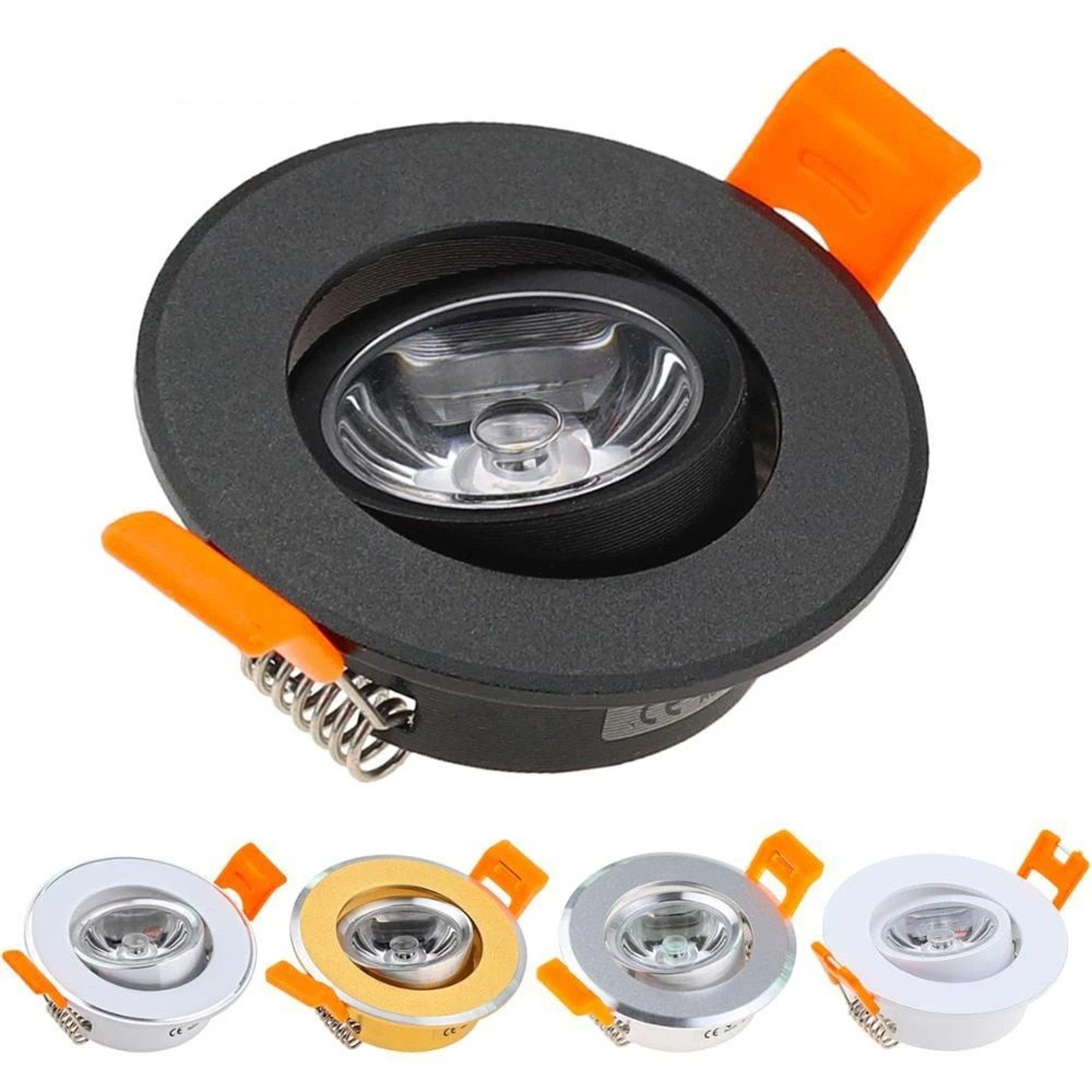 Aluminum Round Recessed LED Ceiling Downlight 3W Dimmable Spotlight 2 Inch Cutout AC 90 To 260V DC  0