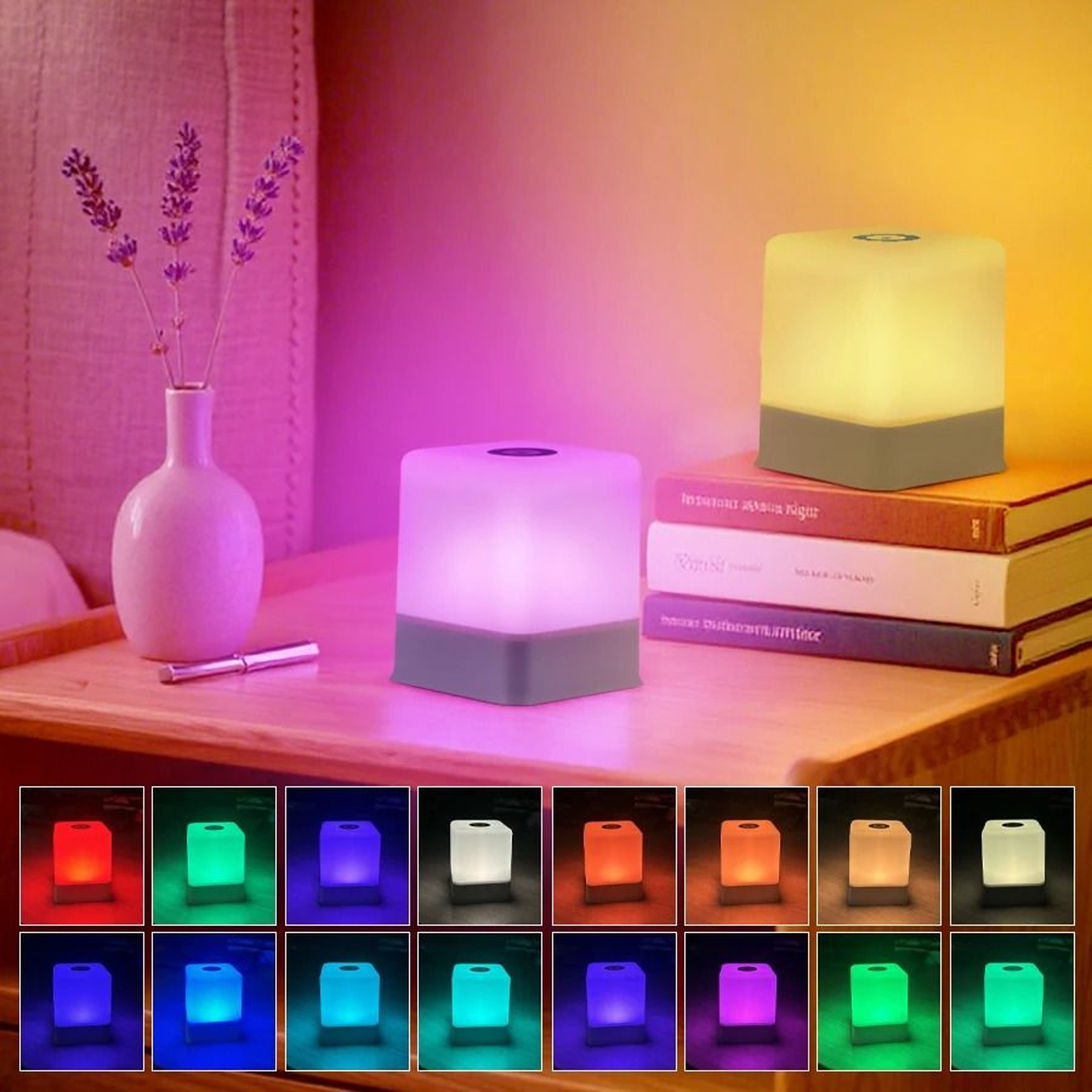 Touch Control Color Changing Night Light Dimmable USB Charging Portable Bedside Desk Decorative Lam 5