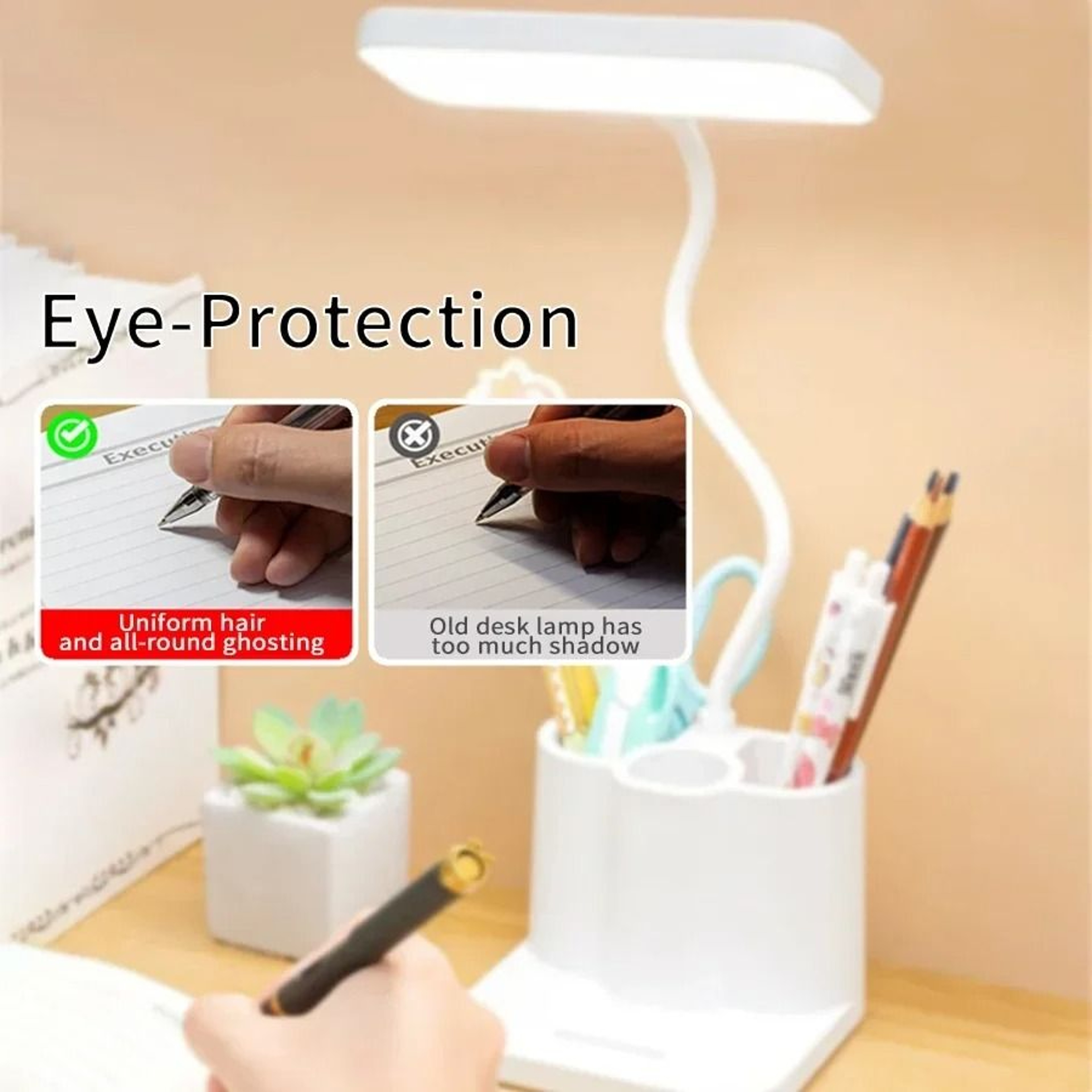 Rechargeable Eye Protection LED Desk Lamp Long Life Battery Stepless Dimming Touch Bedside Study Li 4