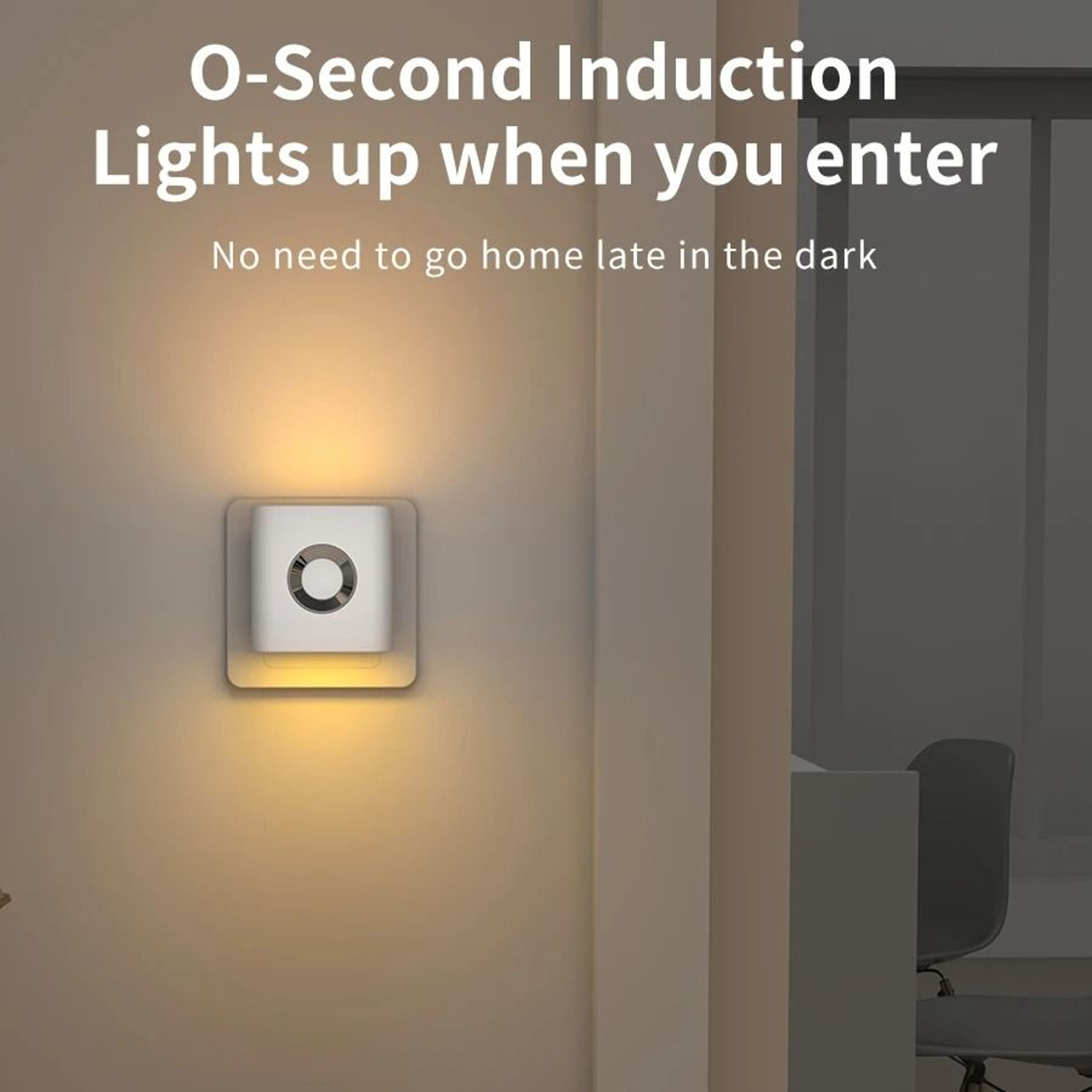 Plug In LED Night Light With Integrated Outlet Motion Sensor Warm White Ambient Wall Lamp For Bedro 3