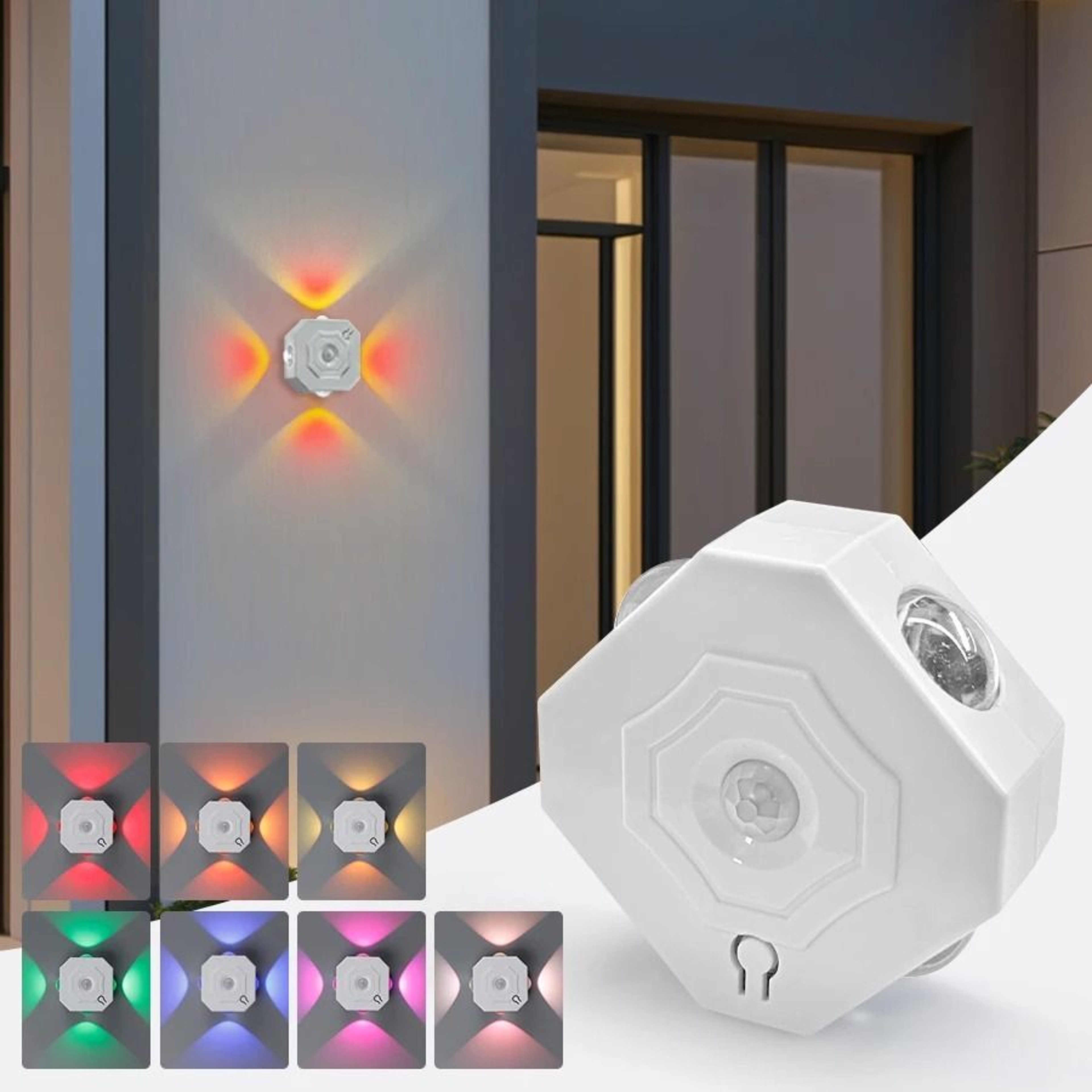 Motion Sensor LED Wall Light 3 Colors RGB Touch Dimming Magnetic Bedside Stair Night Lamp USB Recha 9