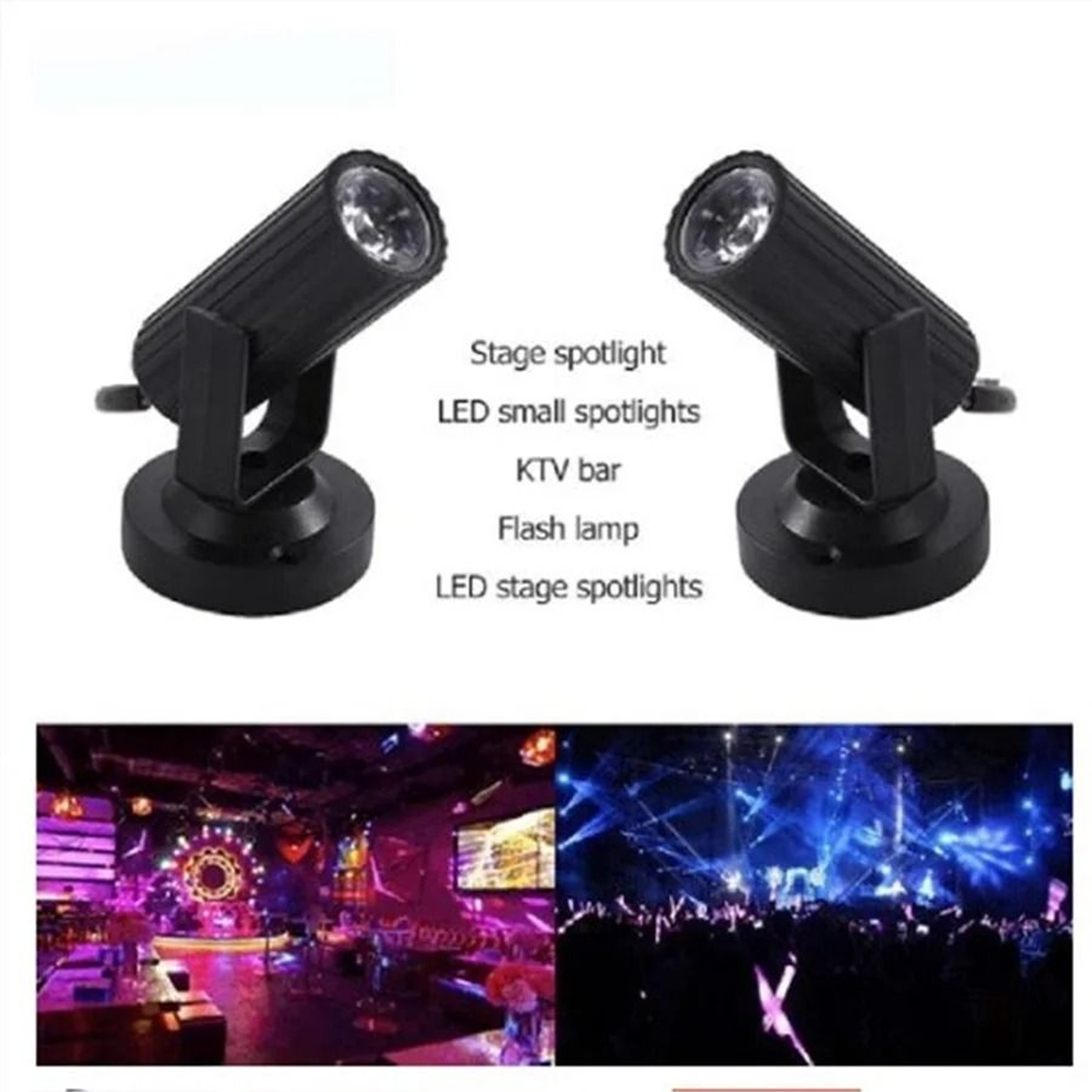 Compact 1W LED Pinspot Beam Light Mini RGB Stage Dance Floor Spotlight 2