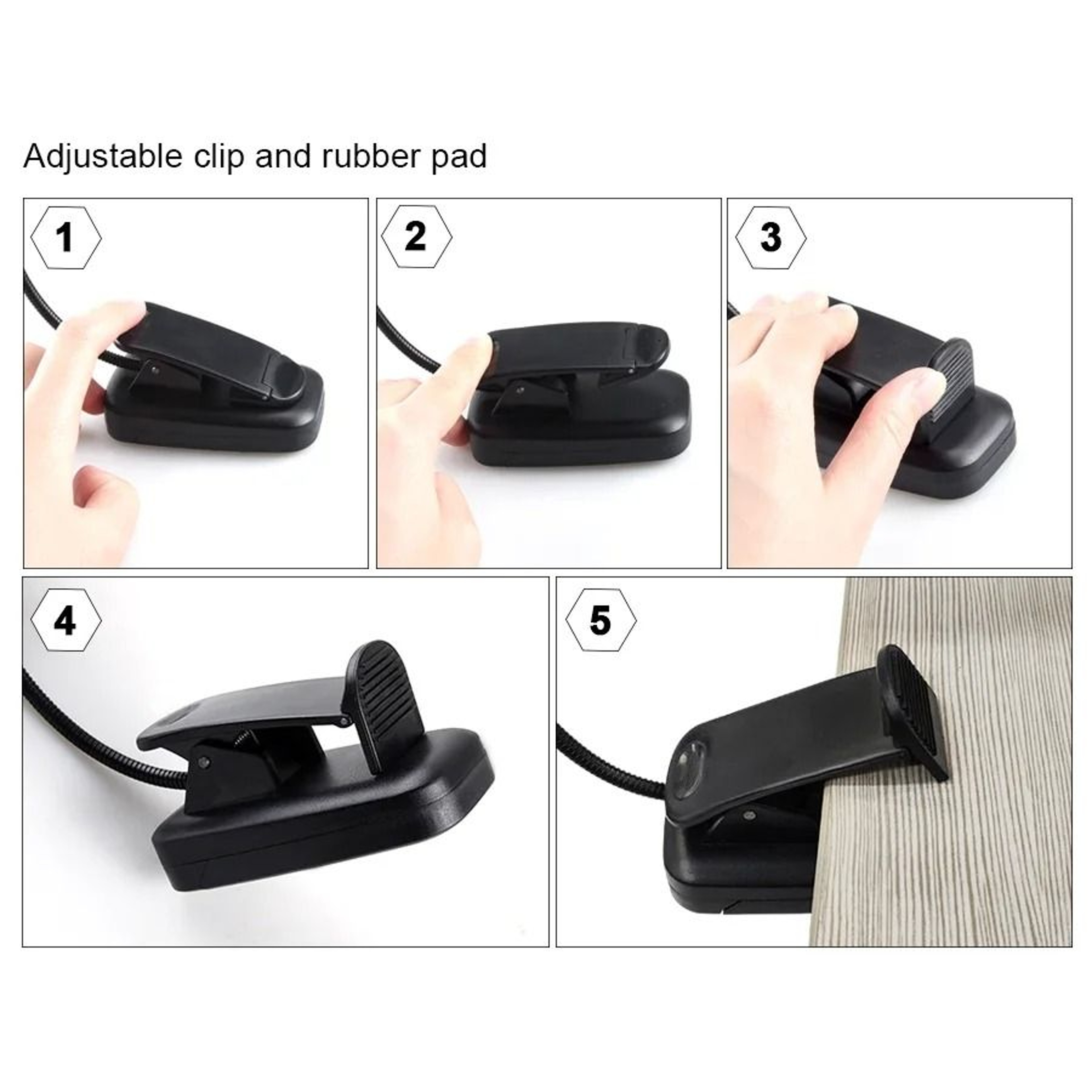 Mini Portable Clip On LED Book Light Flexible Gooseneck Reading Lamp 1