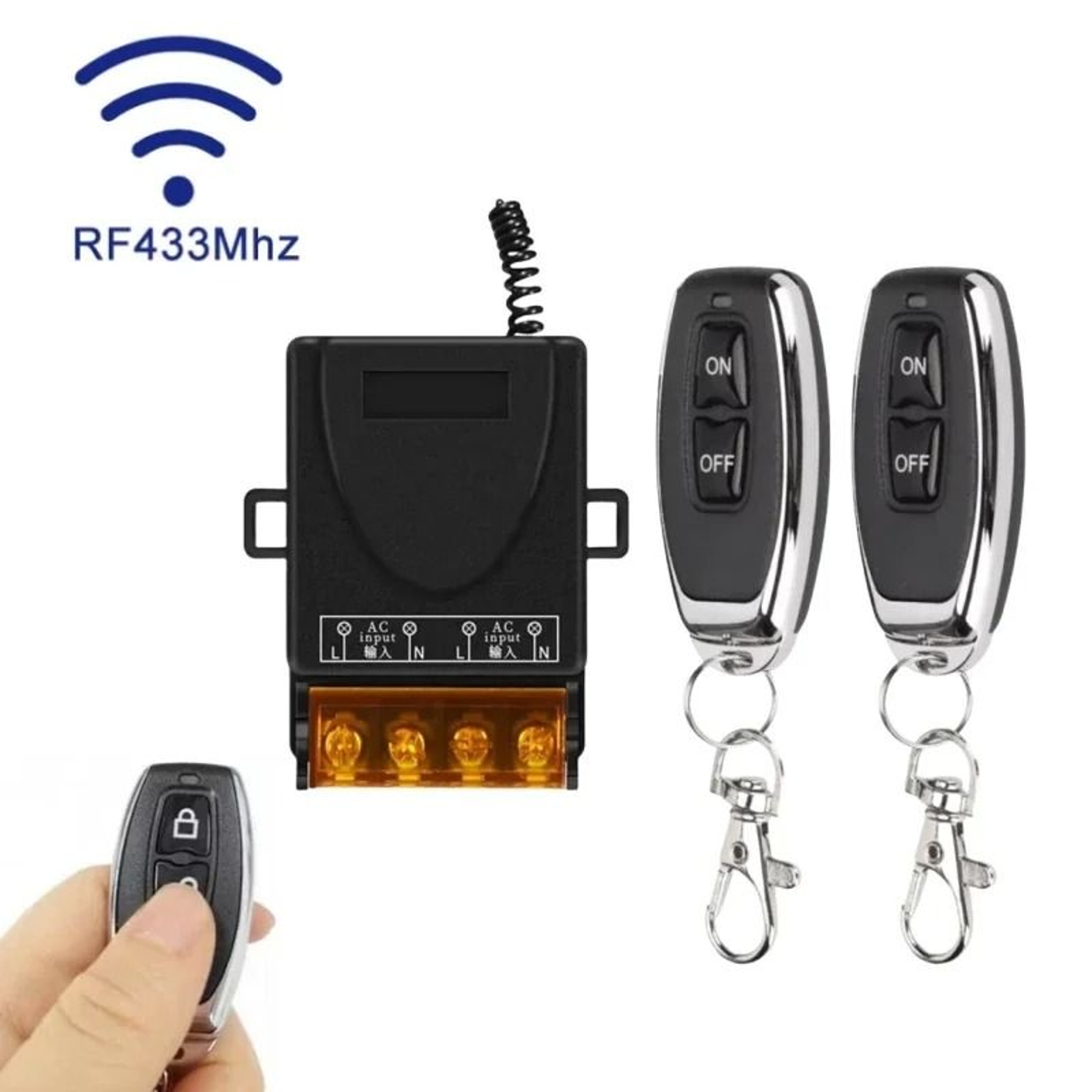 High Power 30A Wireless Remote Control Switch RF 433MHz AC 75220V Receiver Relay 0