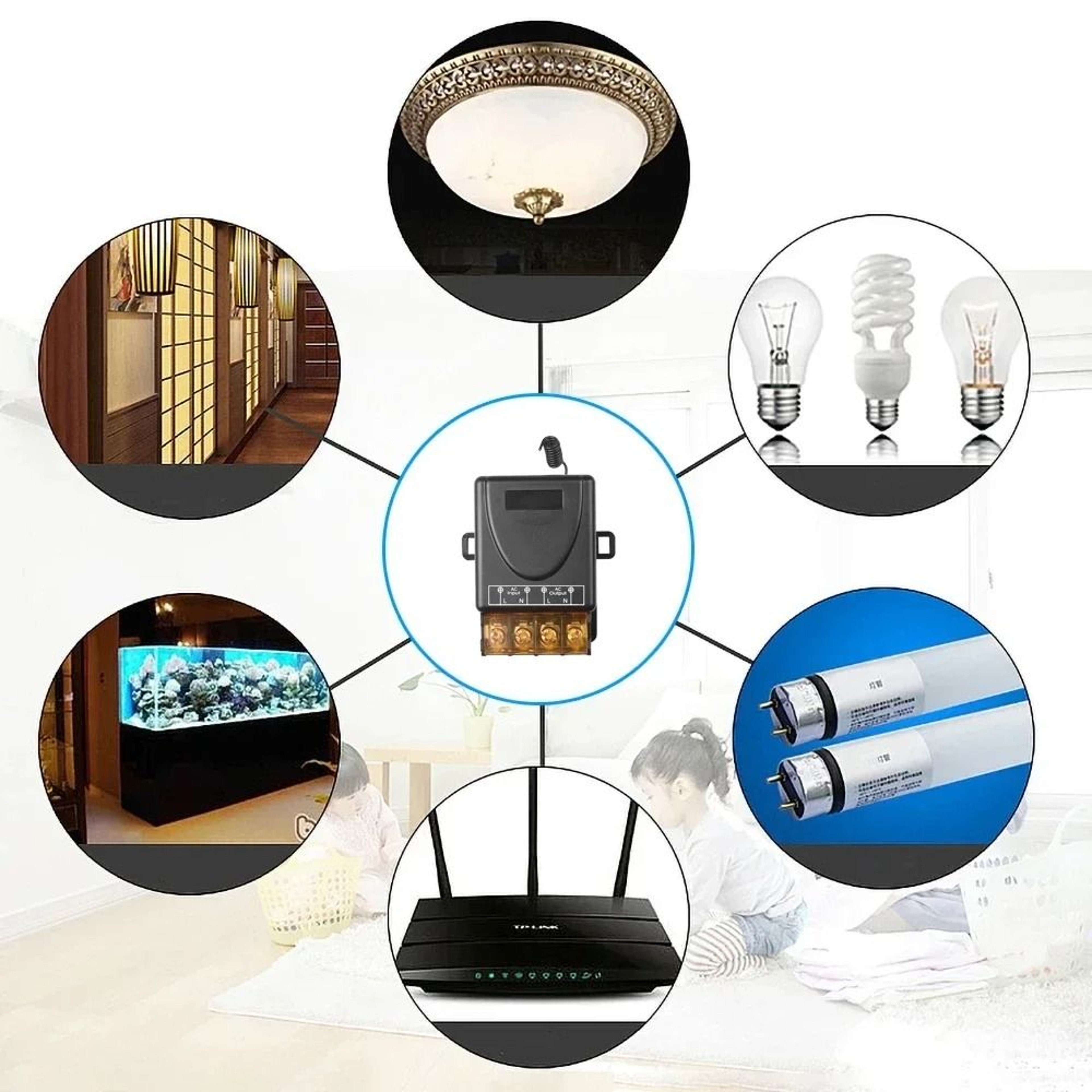 High Power 30A Wireless Remote Control Switch RF 433MHz AC 75220V Receiver Relay 3
