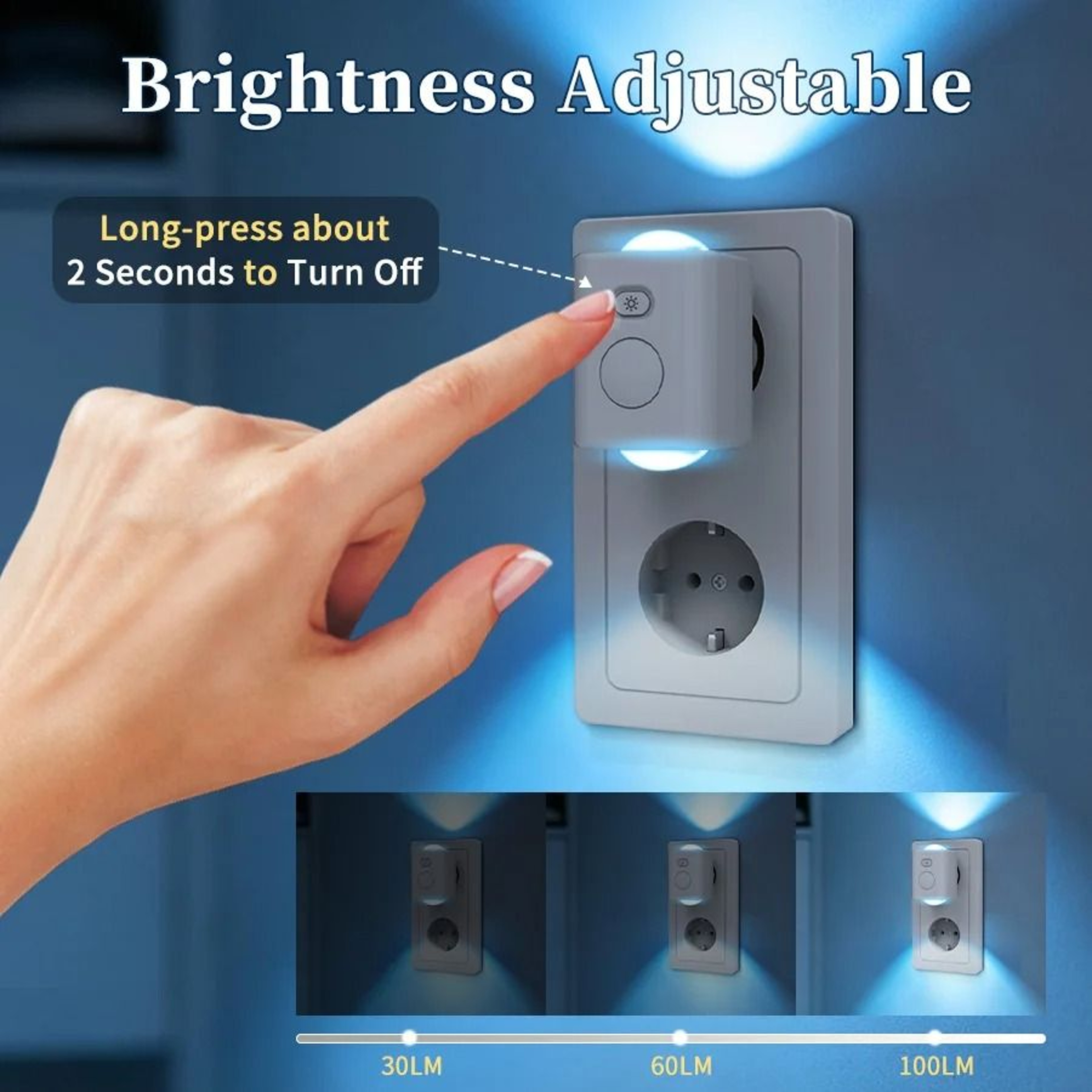 Motion Sensor Plug In Night Light Dimmable RGB Color Changing LED Wall Lamp 4