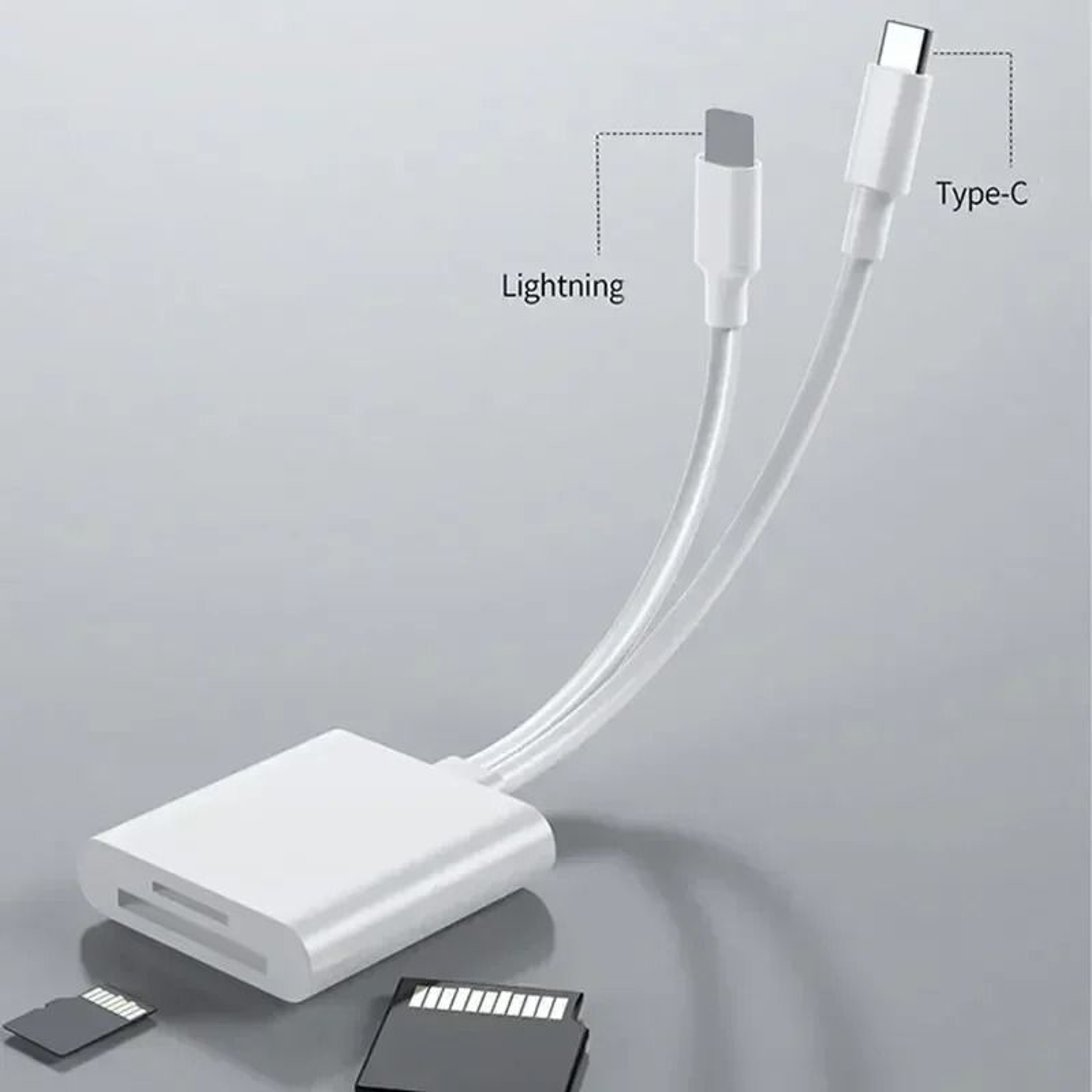 2 In 1 Dual Interface OTG Card Reader USB Type C Lightning SD TF Adapter 5