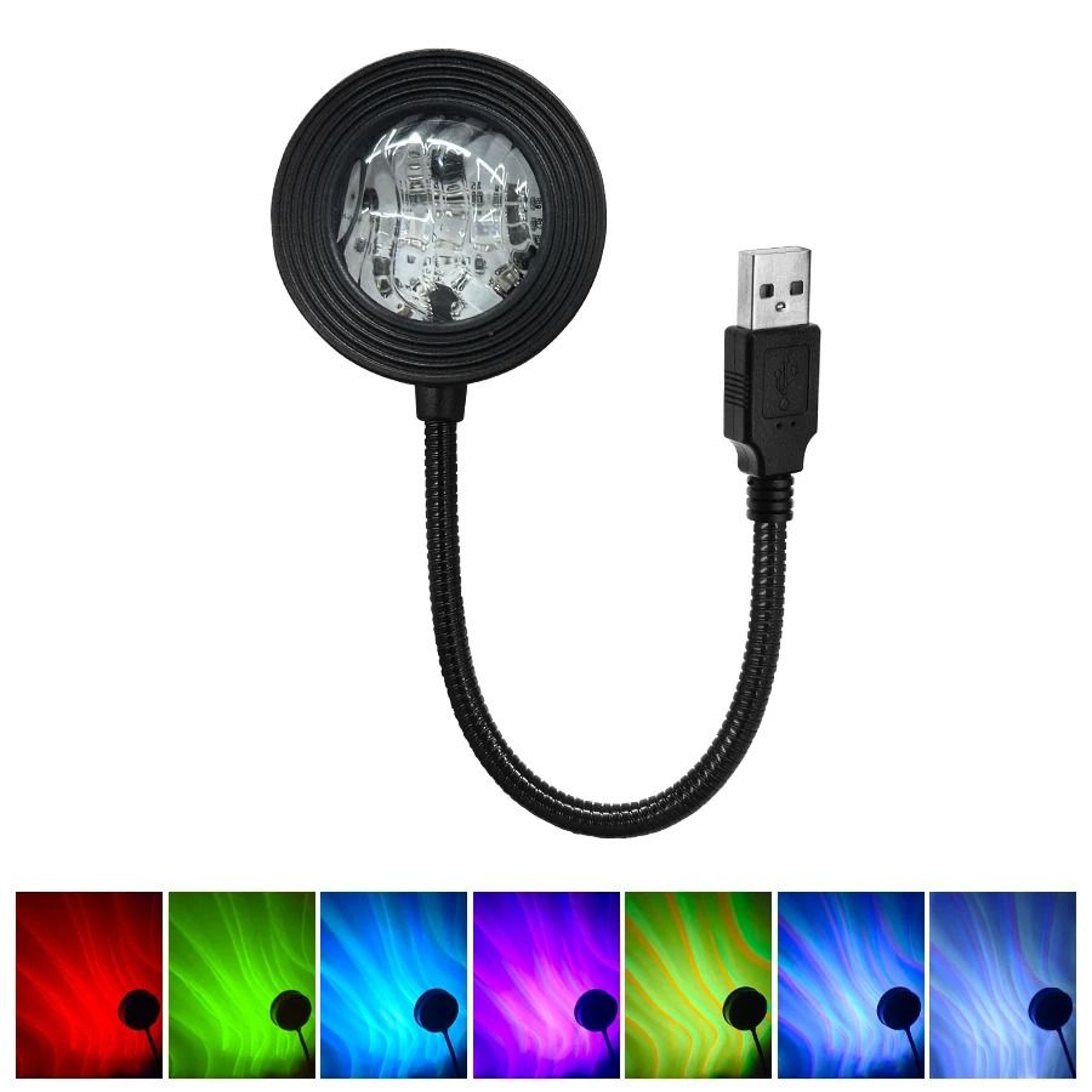 Water Ripple Aurora Projection Ambient Light USB Touch Remote Color Changing Lamp 6