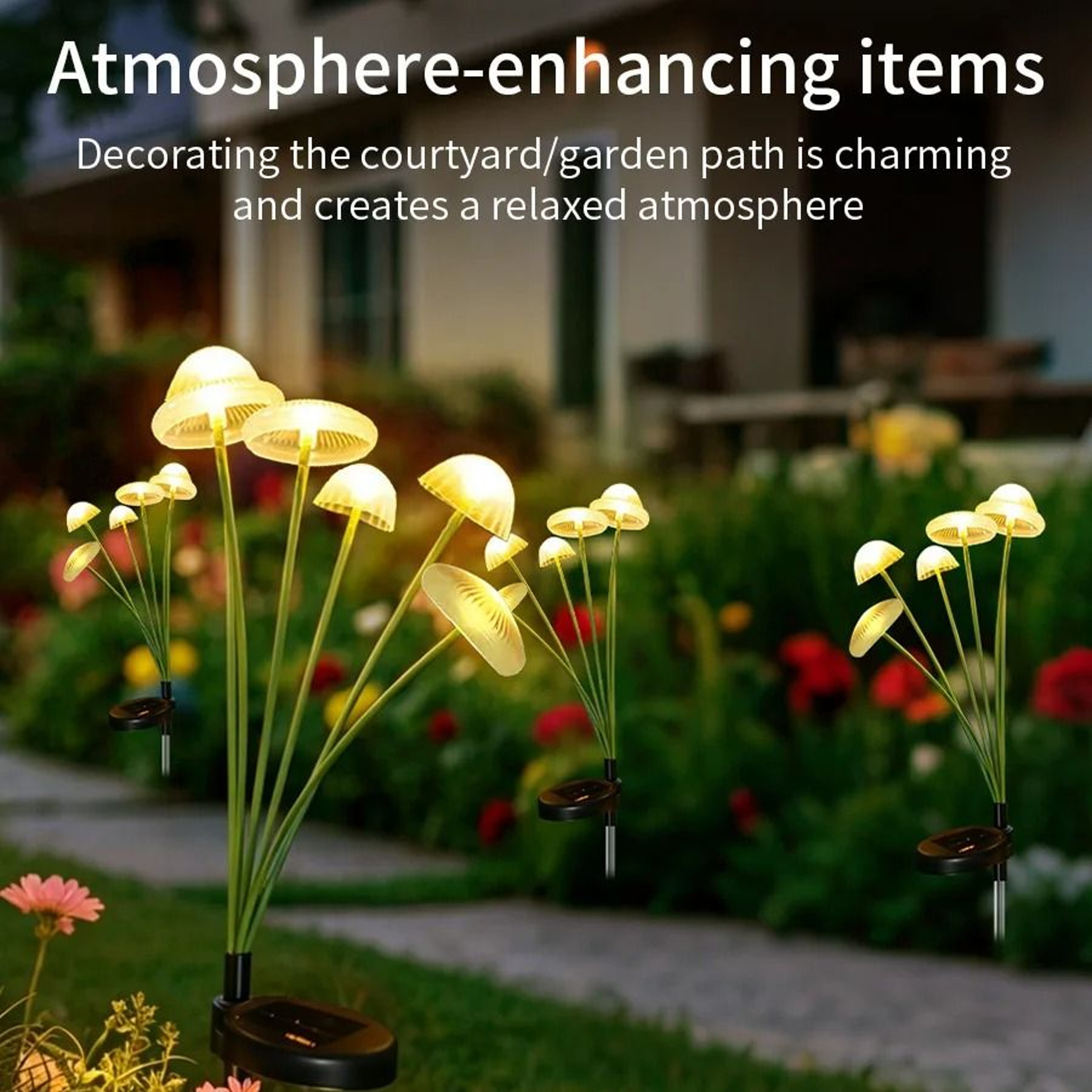 Outdoor Solar Jellyfish Garden Light Waterproof Optical Fiber Lawn Pathway Lamp 2