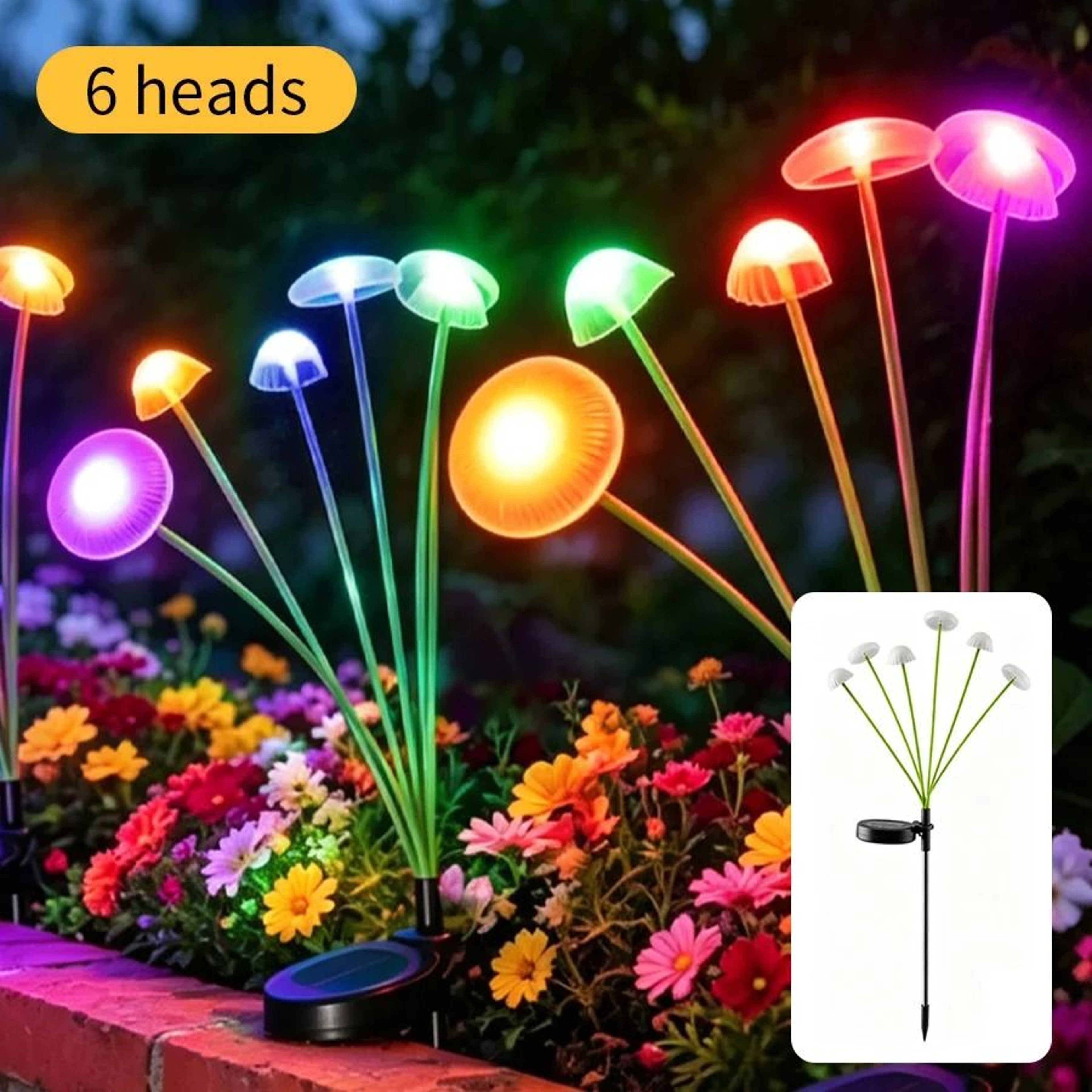 Outdoor Solar Jellyfish Garden Light Waterproof Optical Fiber Lawn Pathway Lamp 6