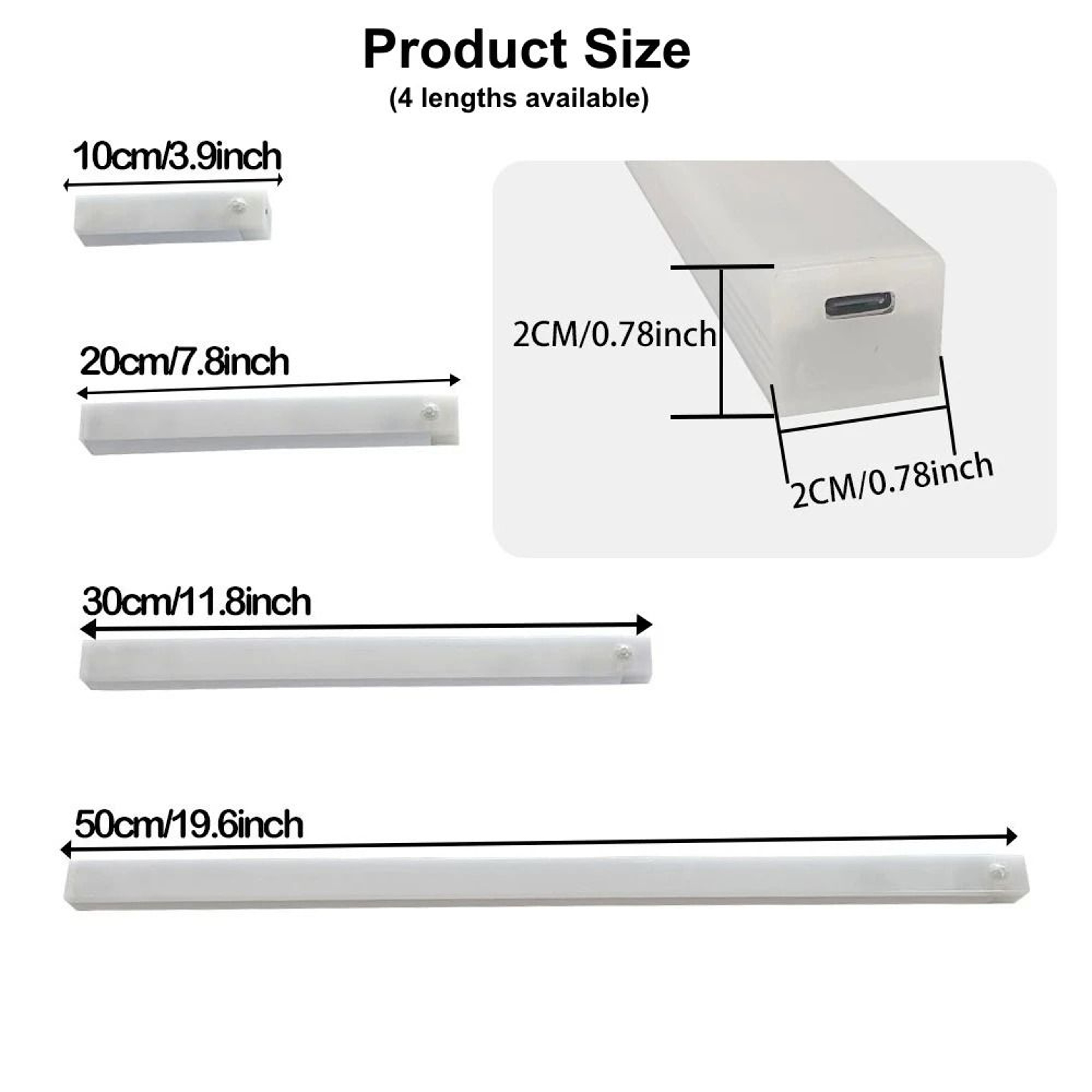Motion Sensor LED Strip Light Bar USB Rechargeable Cordless Cabinet Stair Lamp 1