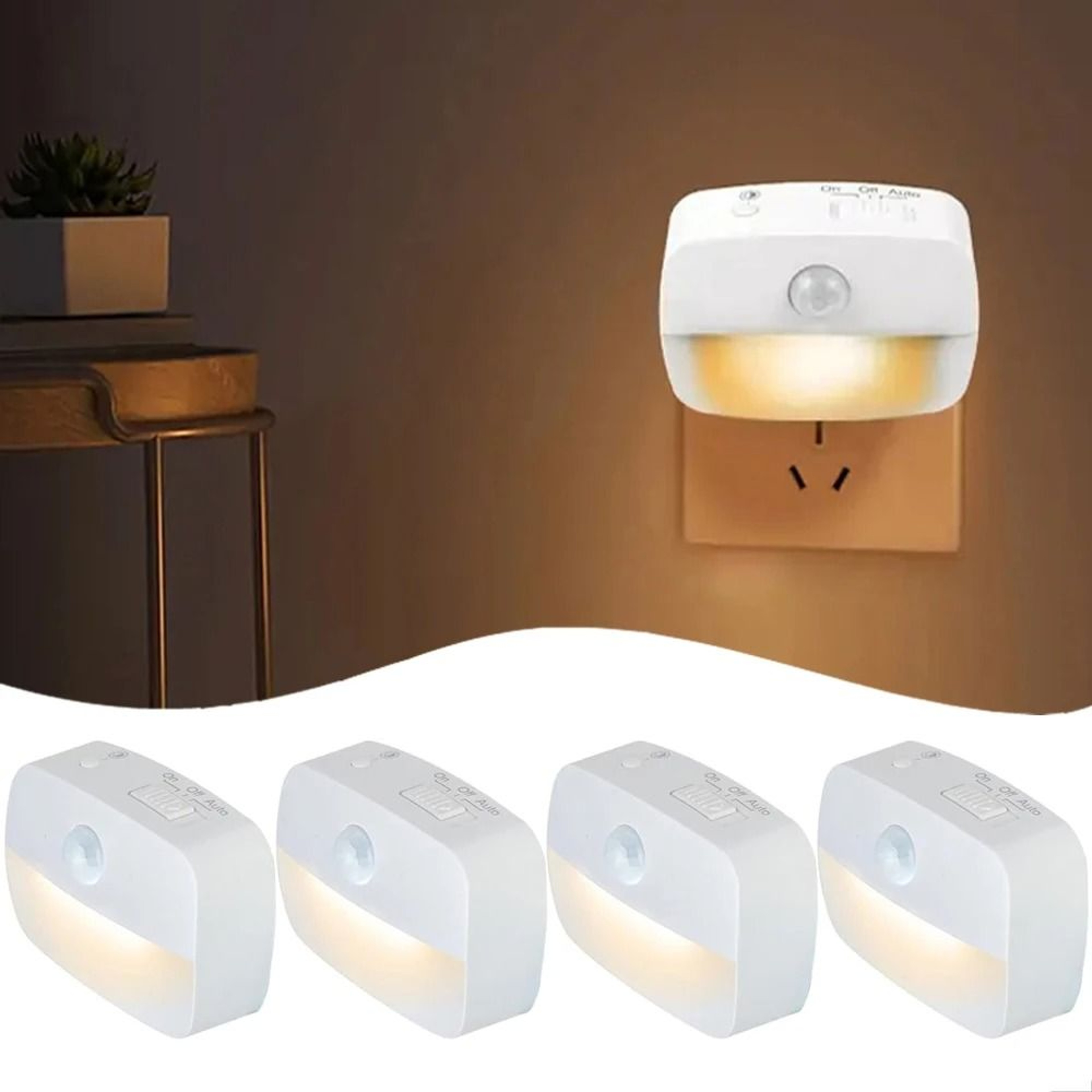 Motion Sensor LED Night Light Plug In 220V Wall Lamp Smart Corridor Staircase Luminaire 0