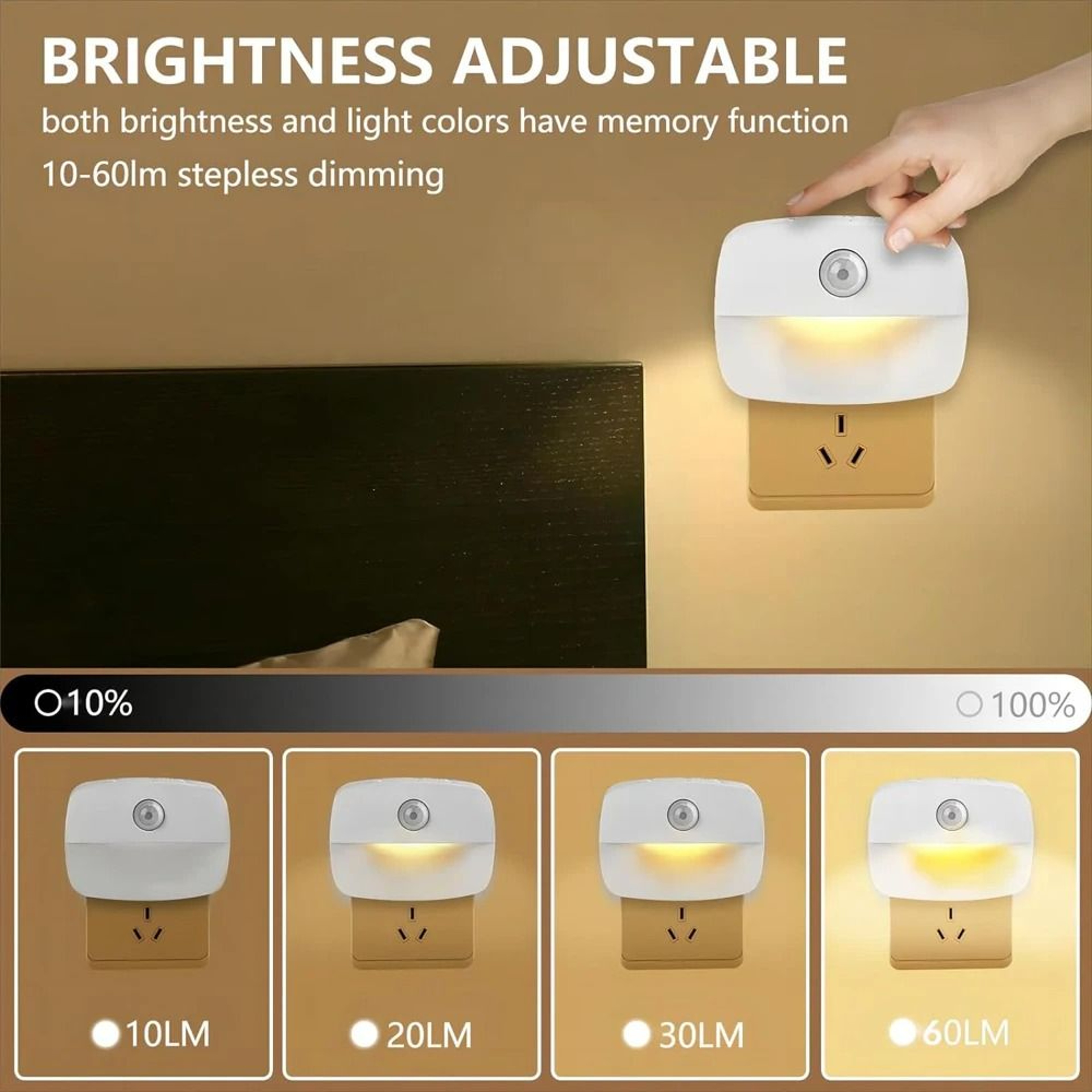 Motion Sensor LED Night Light Plug In 220V Wall Lamp Smart Corridor Staircase Luminaire 4