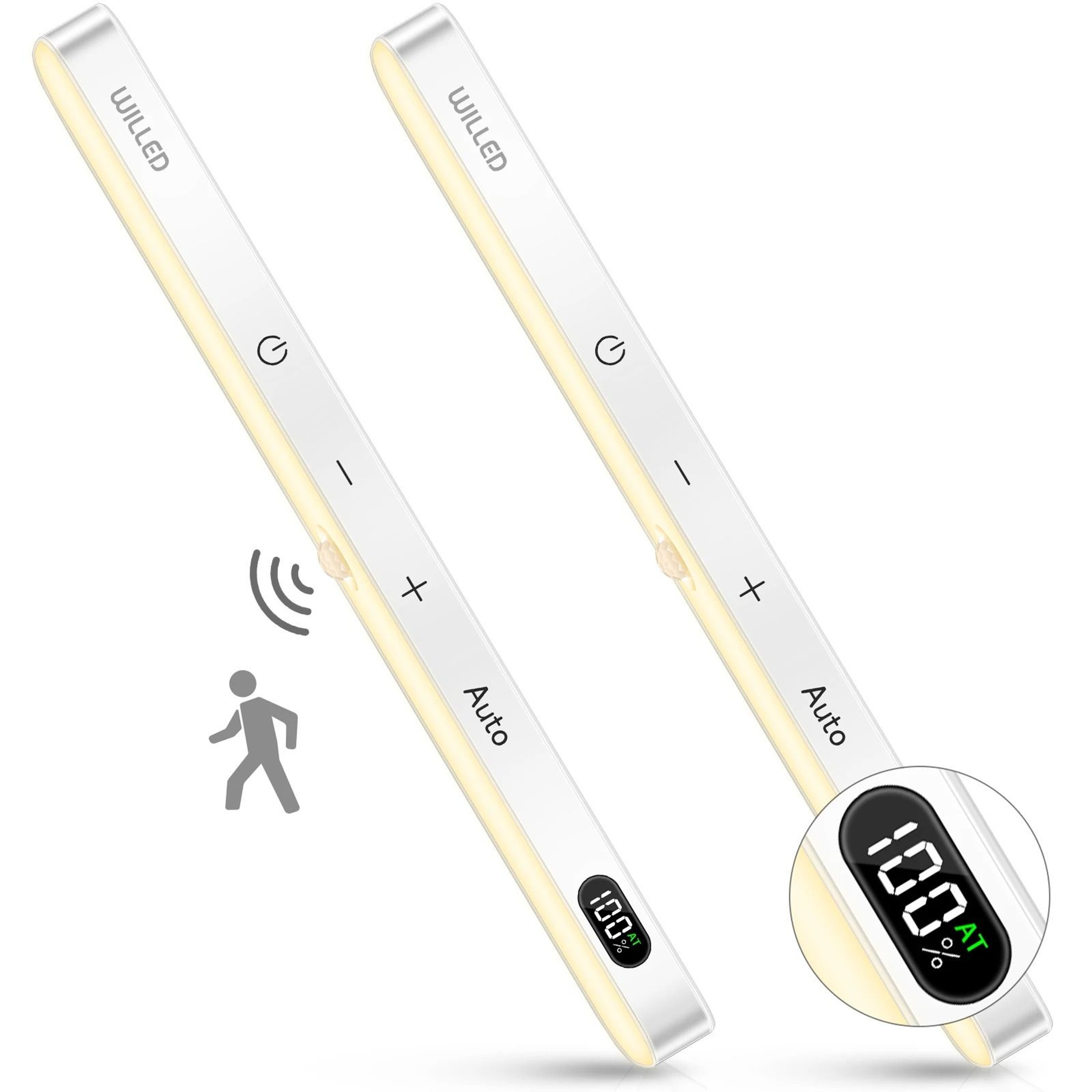 Cordless Motion Sensor LED Cabinet Light Bar Battery Display Touch Night Light 8