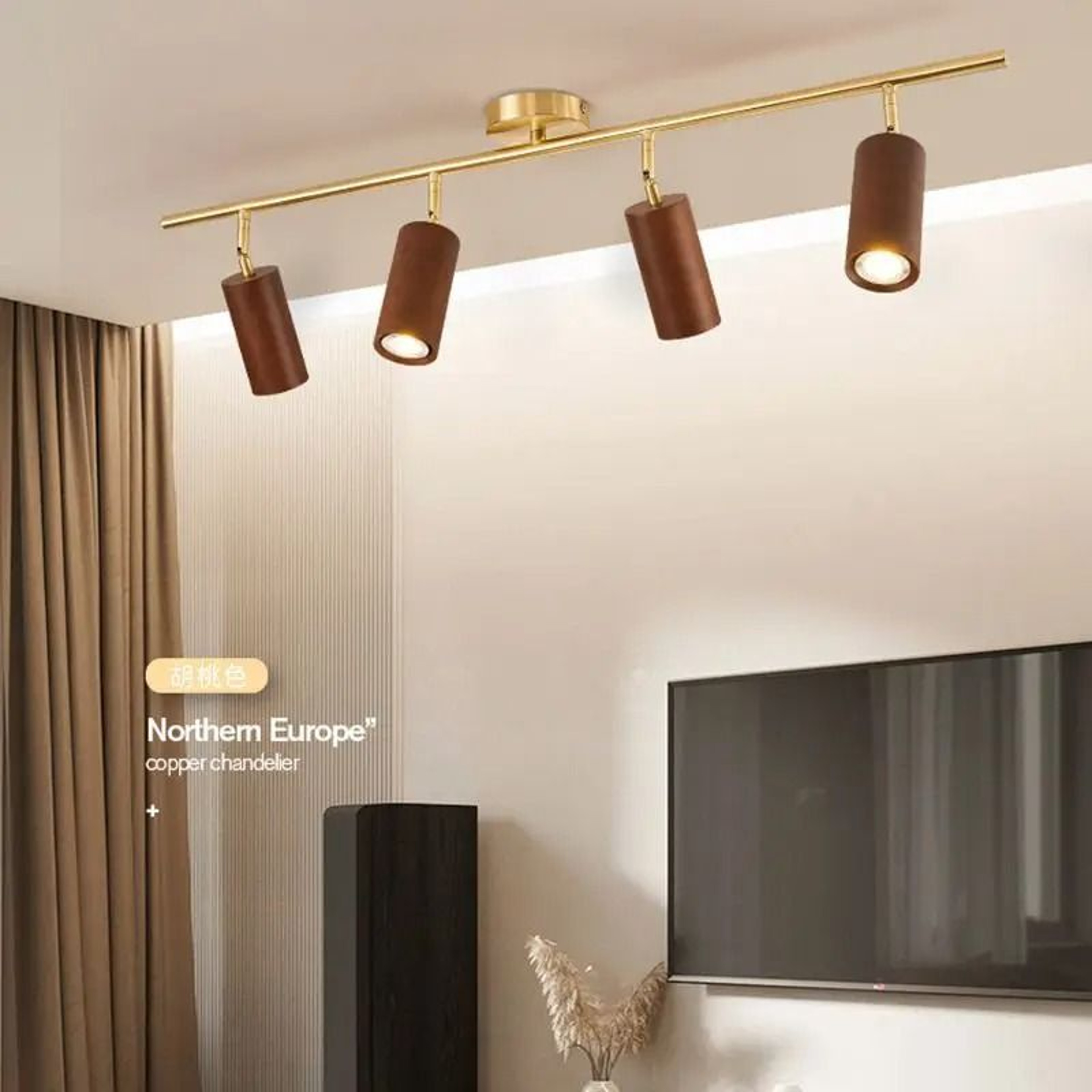 Minimalist Wooden Ceiling Spotlight Rotatable Indoor Commercial Living Room Accent Fixture 3