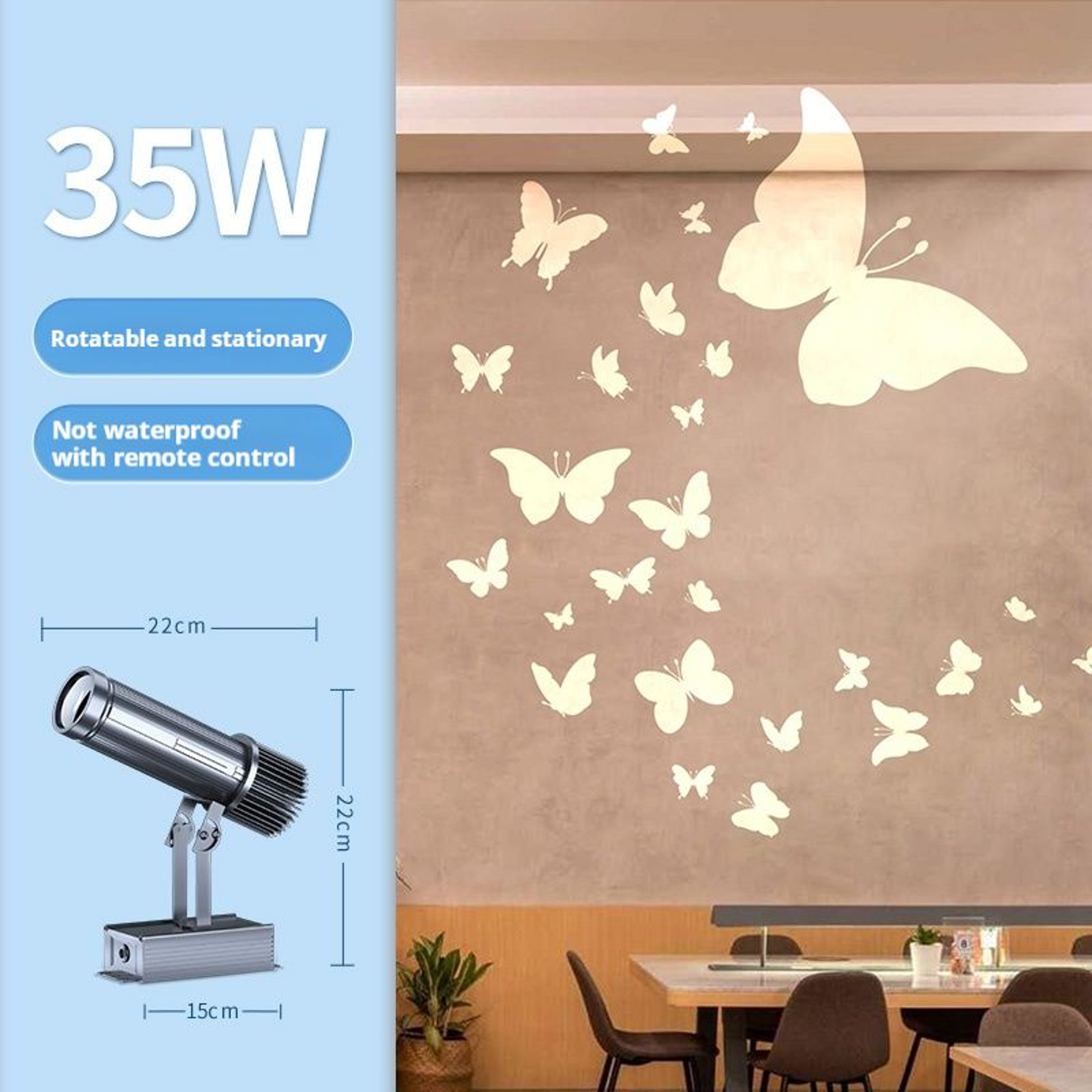 Dream Butterfly Animation Projector Lamp Decorative Pattern Spotlight Creative Ambient Luminaire 7