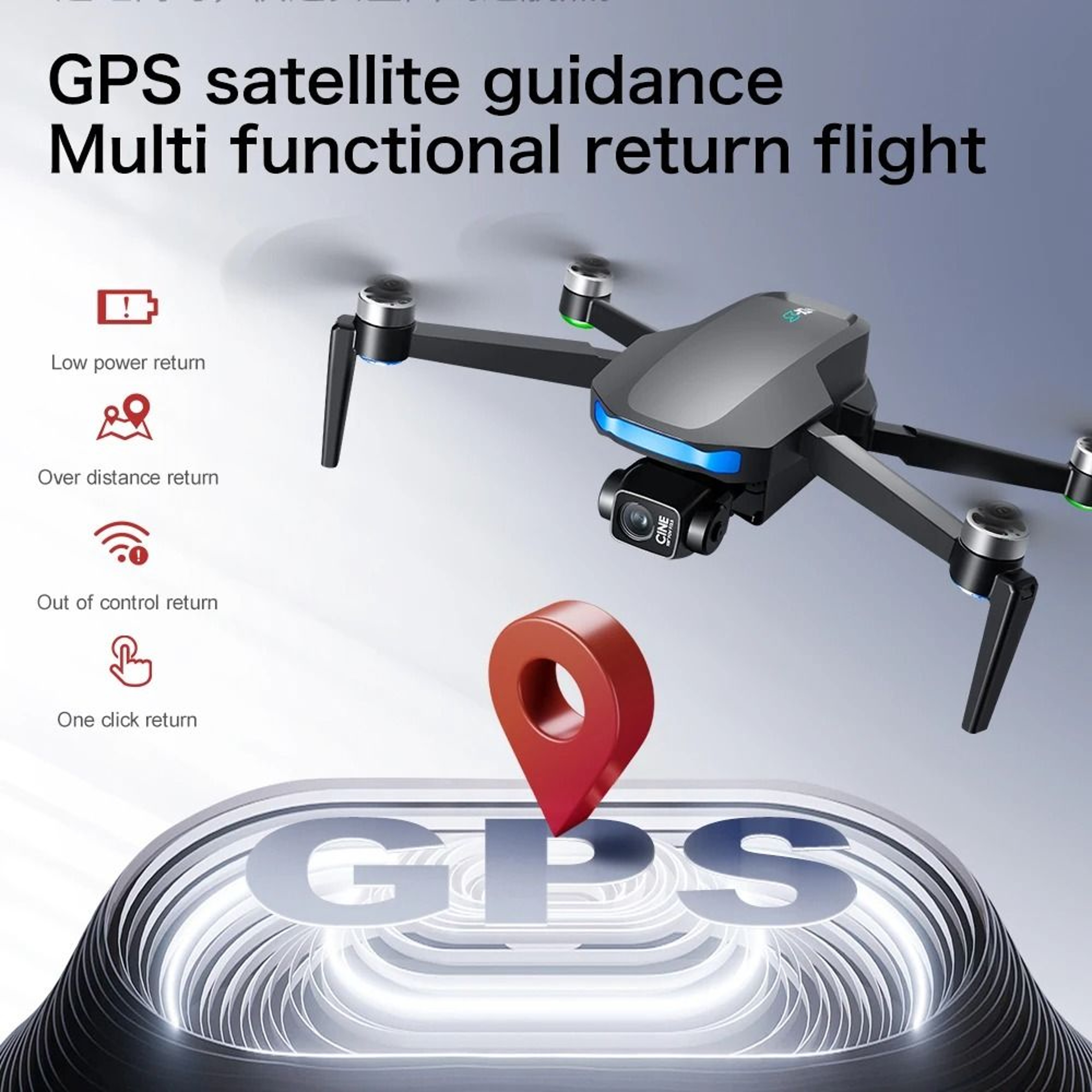 Brushless GPS Drone 4K Camera 3 Axis Gimbal Large Screen Remote Aerial Quadcopter 2