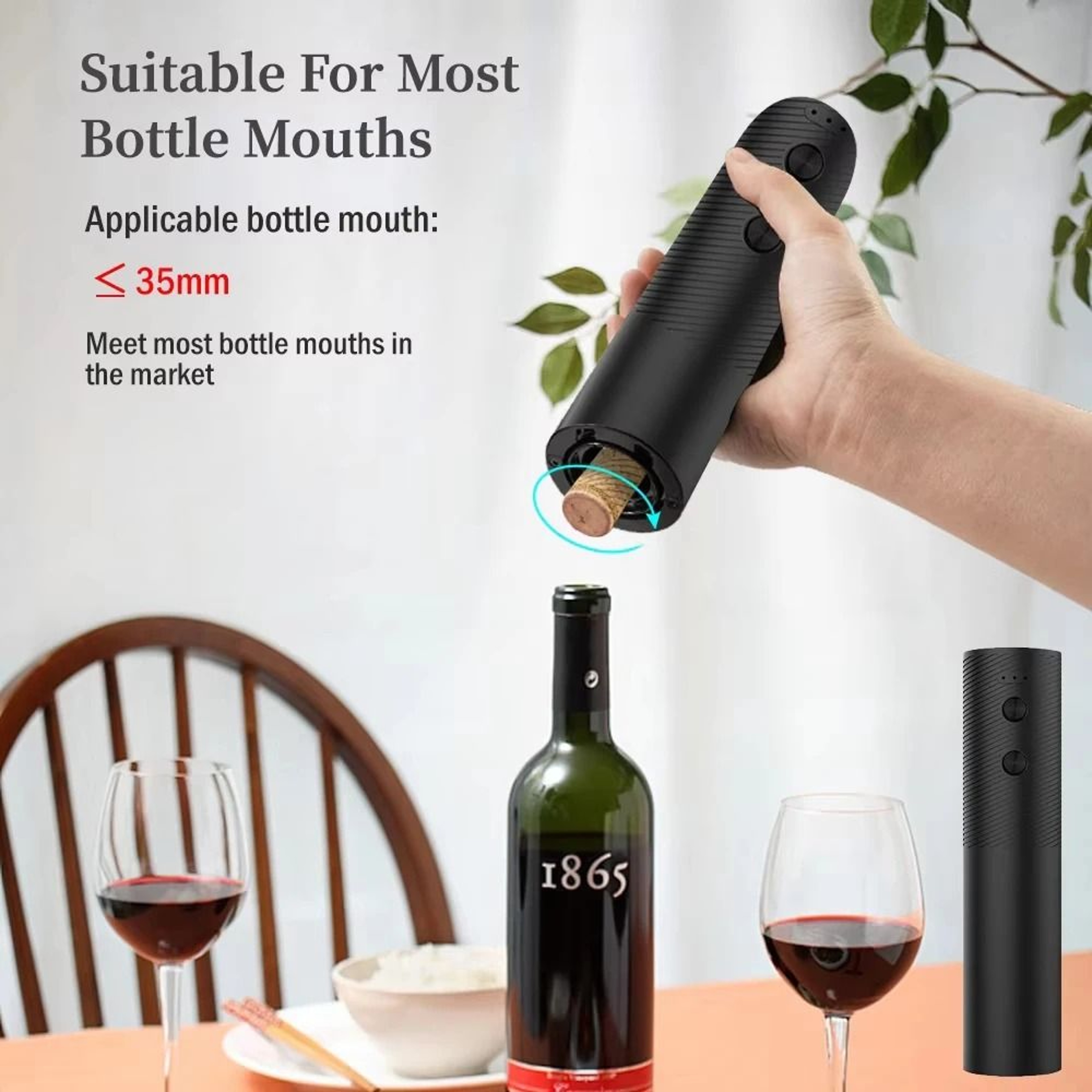 Automatic Electric Wine Bottle Opener One Button Rechargeable Cork Extractor Household Tool 2
