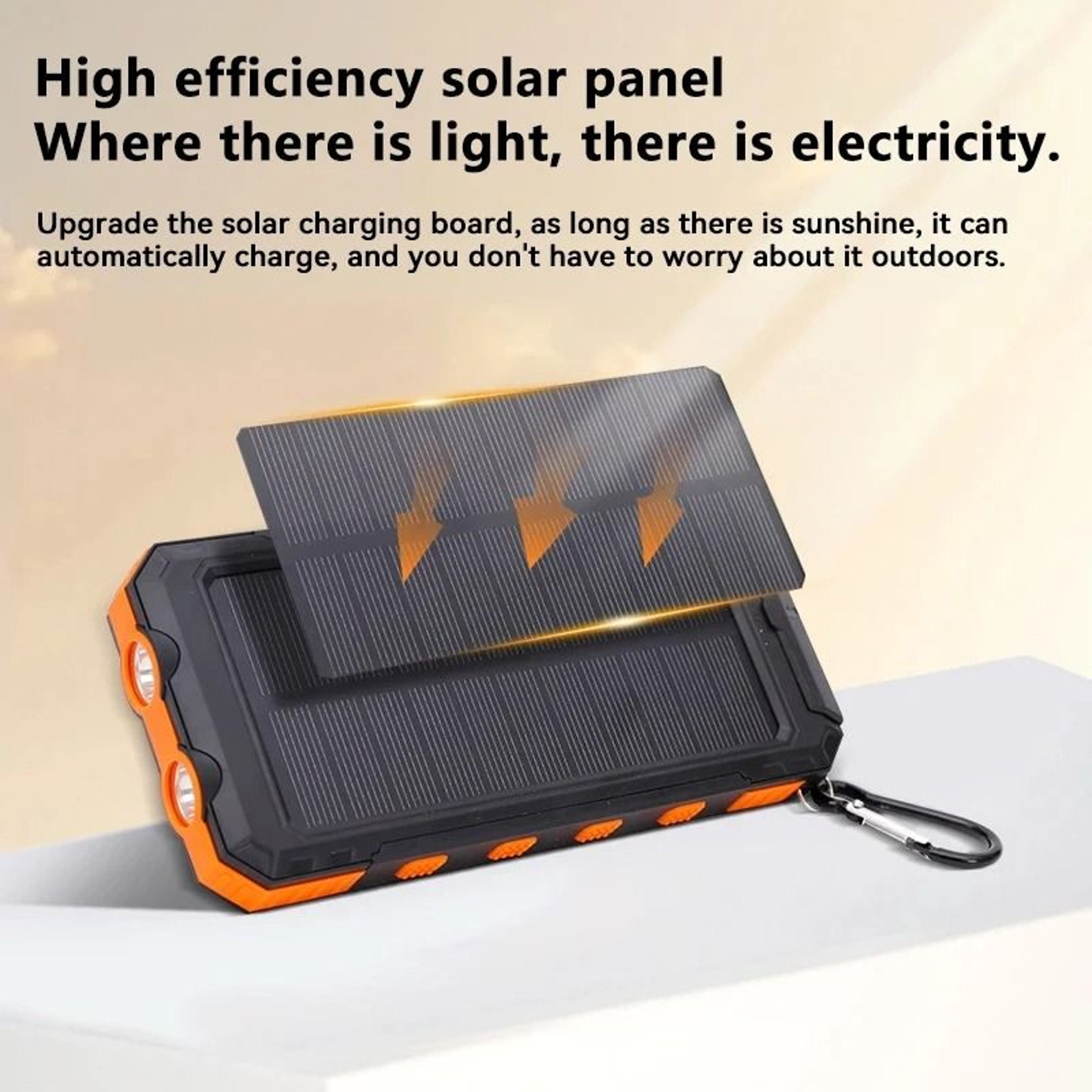 High Capacity Solar Power Bank Fast Charging Waterproof External Battery Backup 2