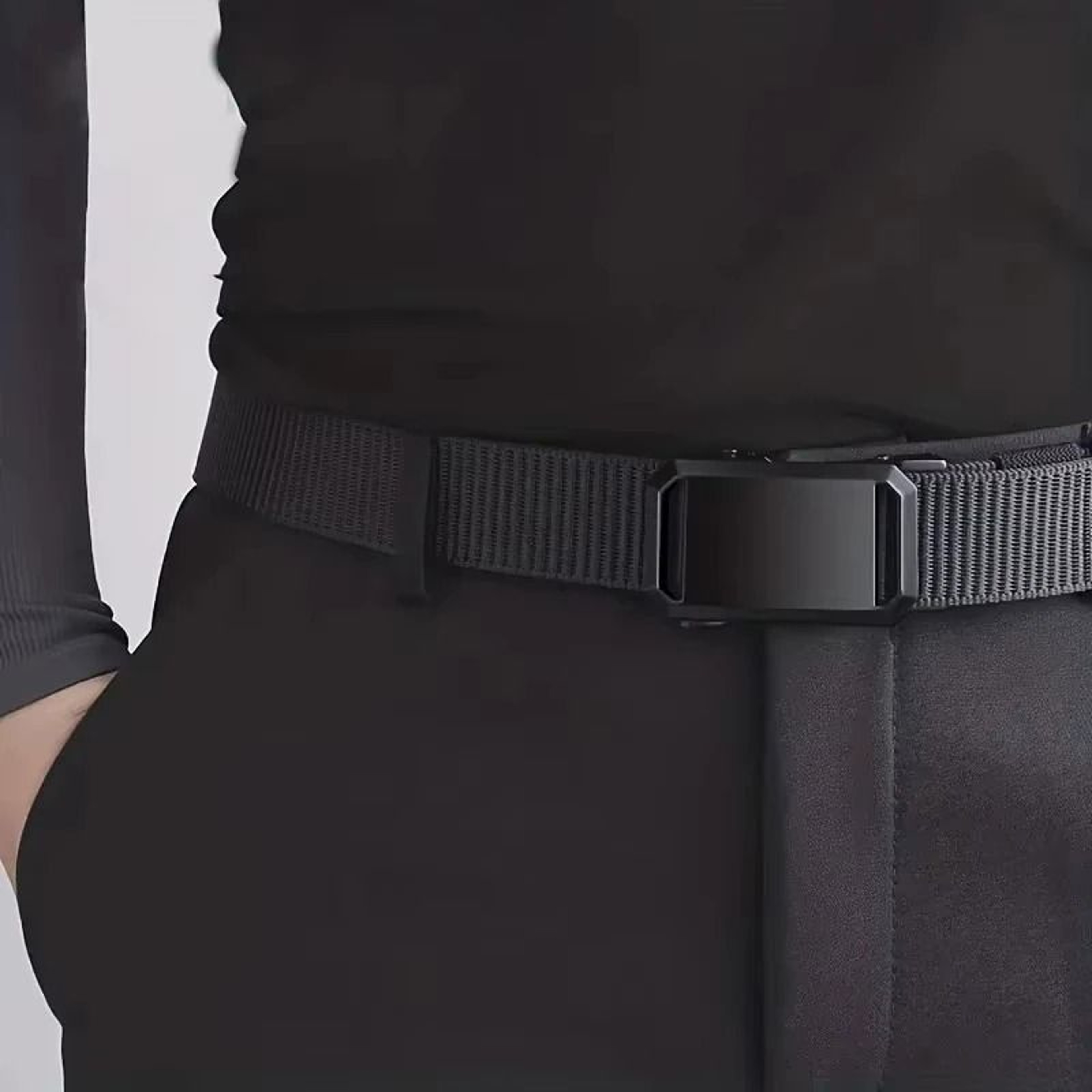 Heavy Duty Canvas Tactical Waist Belt Automatic Lock Buckle Outdoor Workwear Strap 1