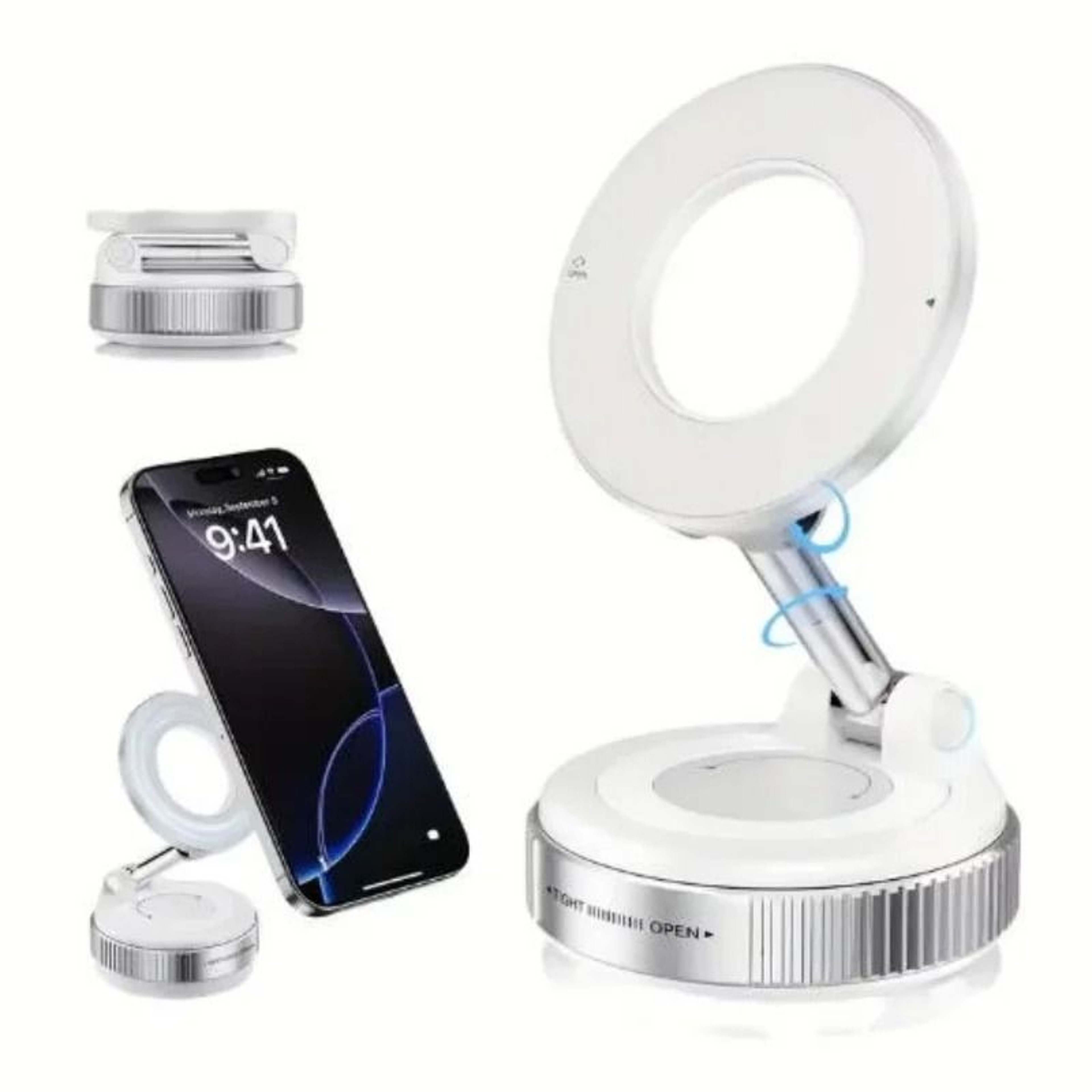 Vacuum Adsorption Magnetic Car Phone Holder Dual Surface Mounting Dashboard Navigation Stand 5