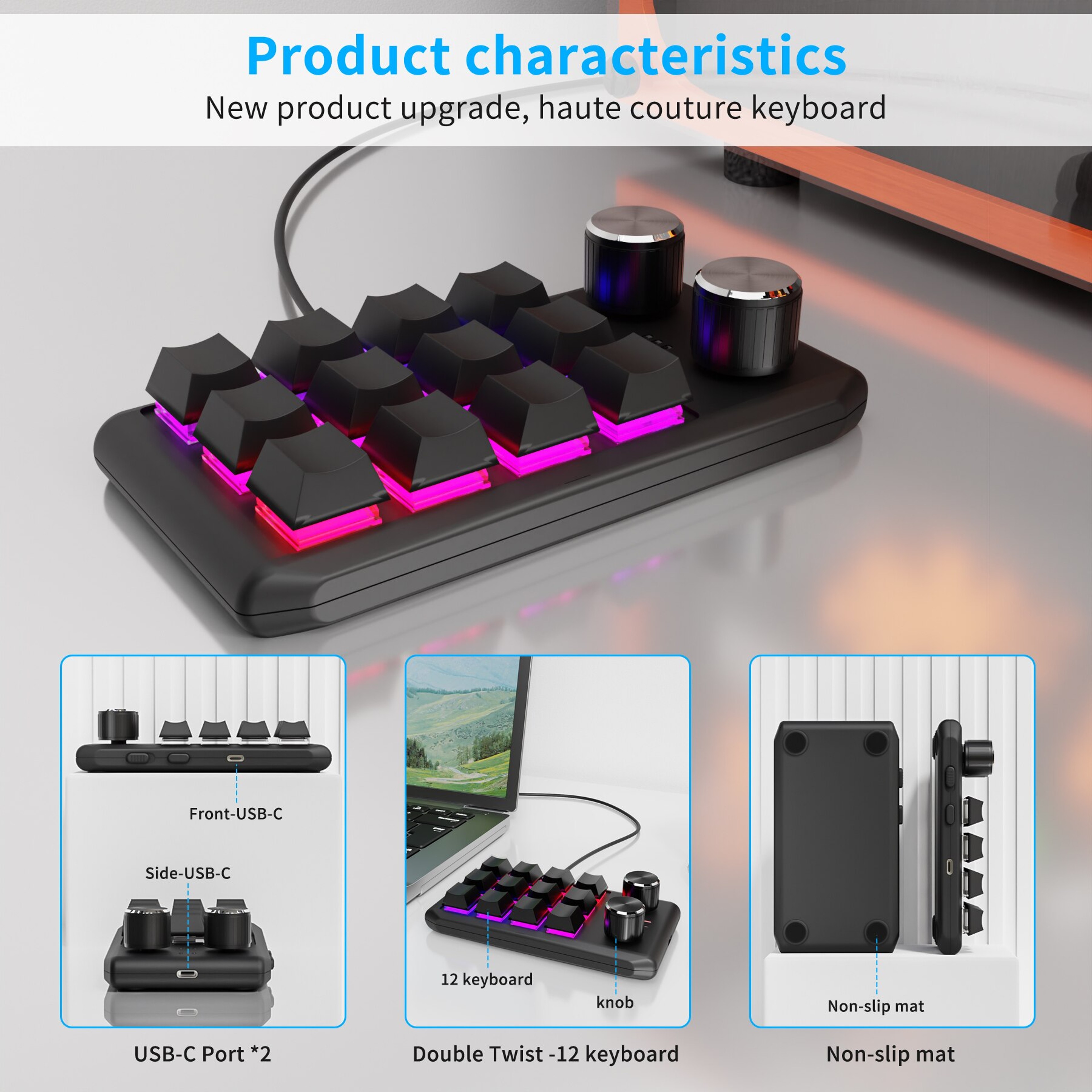 Key Programmable Macropad With Bluetooth RGB And Dual Knobs 3