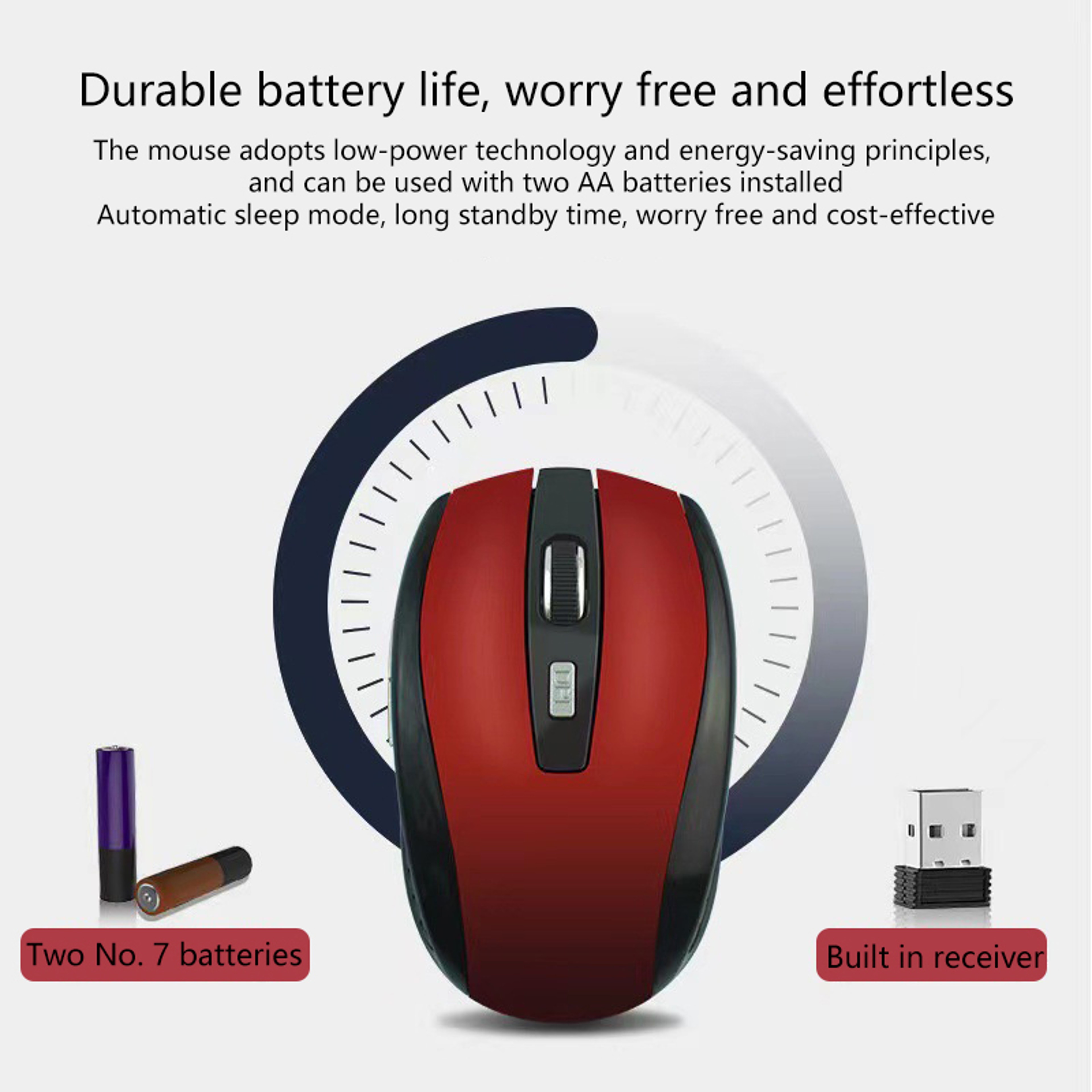 USB Optical Wireless Mouse Ergonomic Design For Computer Laptop Gaming 6