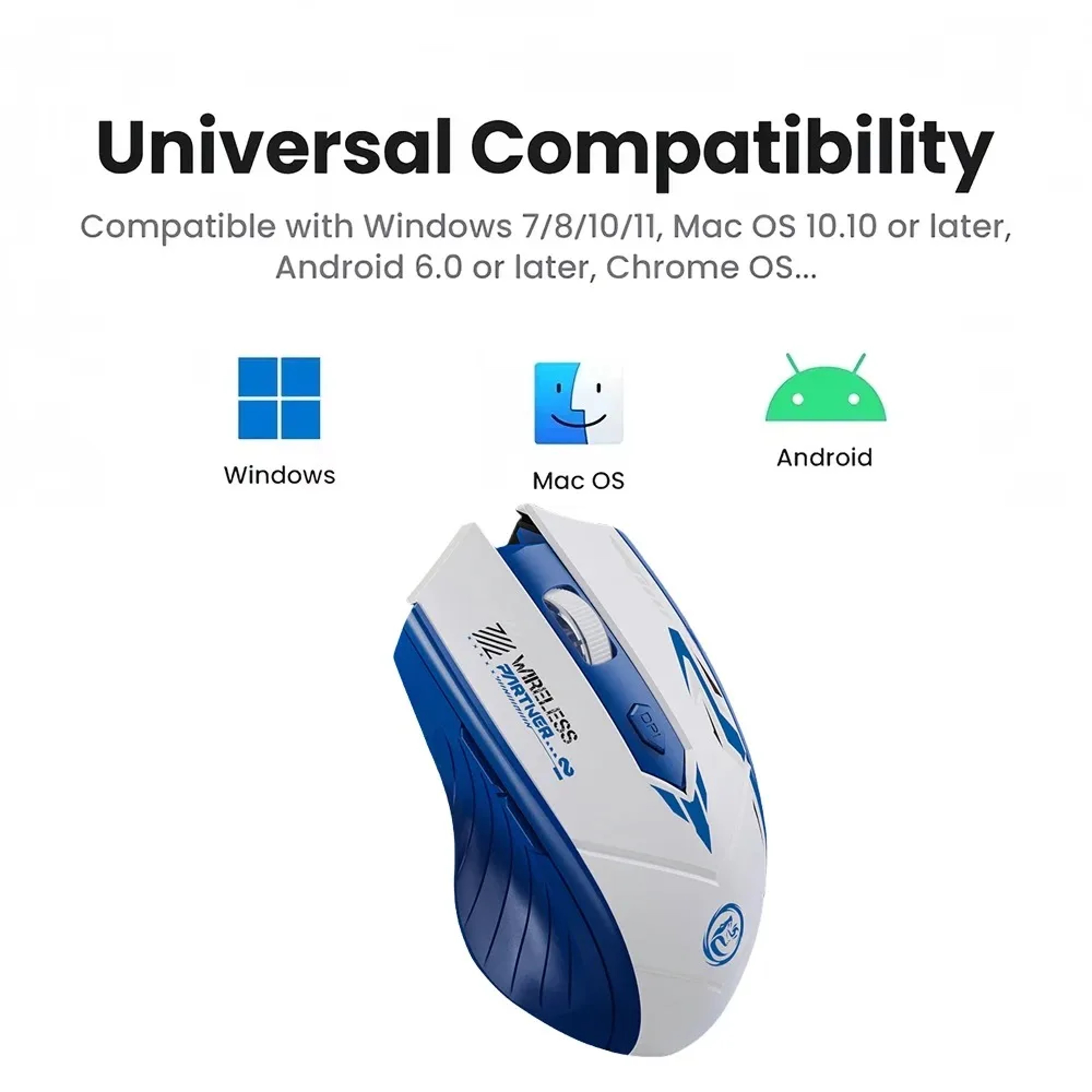 Rechargeable Bluetooth Wireless Mouse Dual Mode DPI For Laptop PC 7