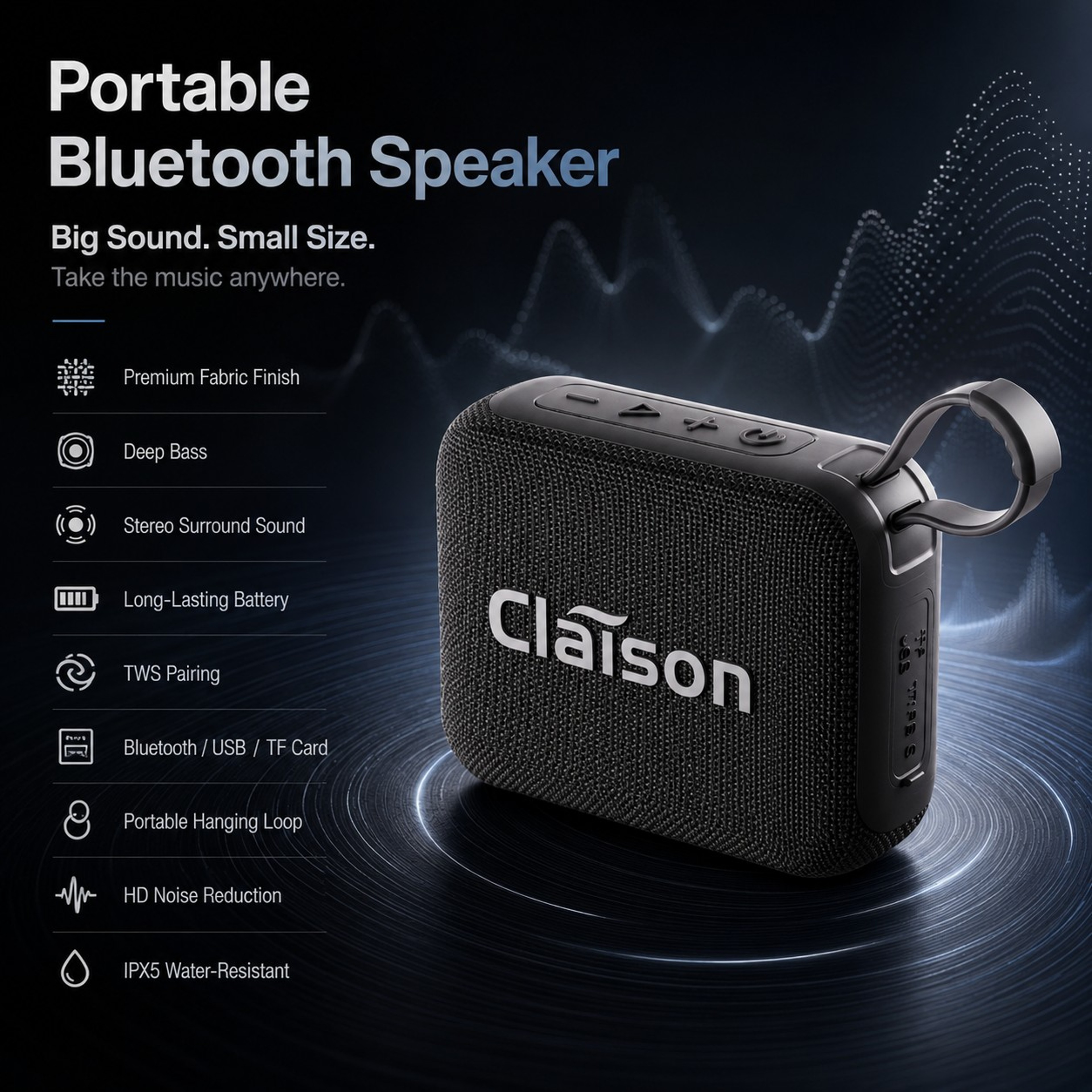 Portable Bluetooth Speaker Mini BT Deep Bass TWS Outdoor Speaker 6