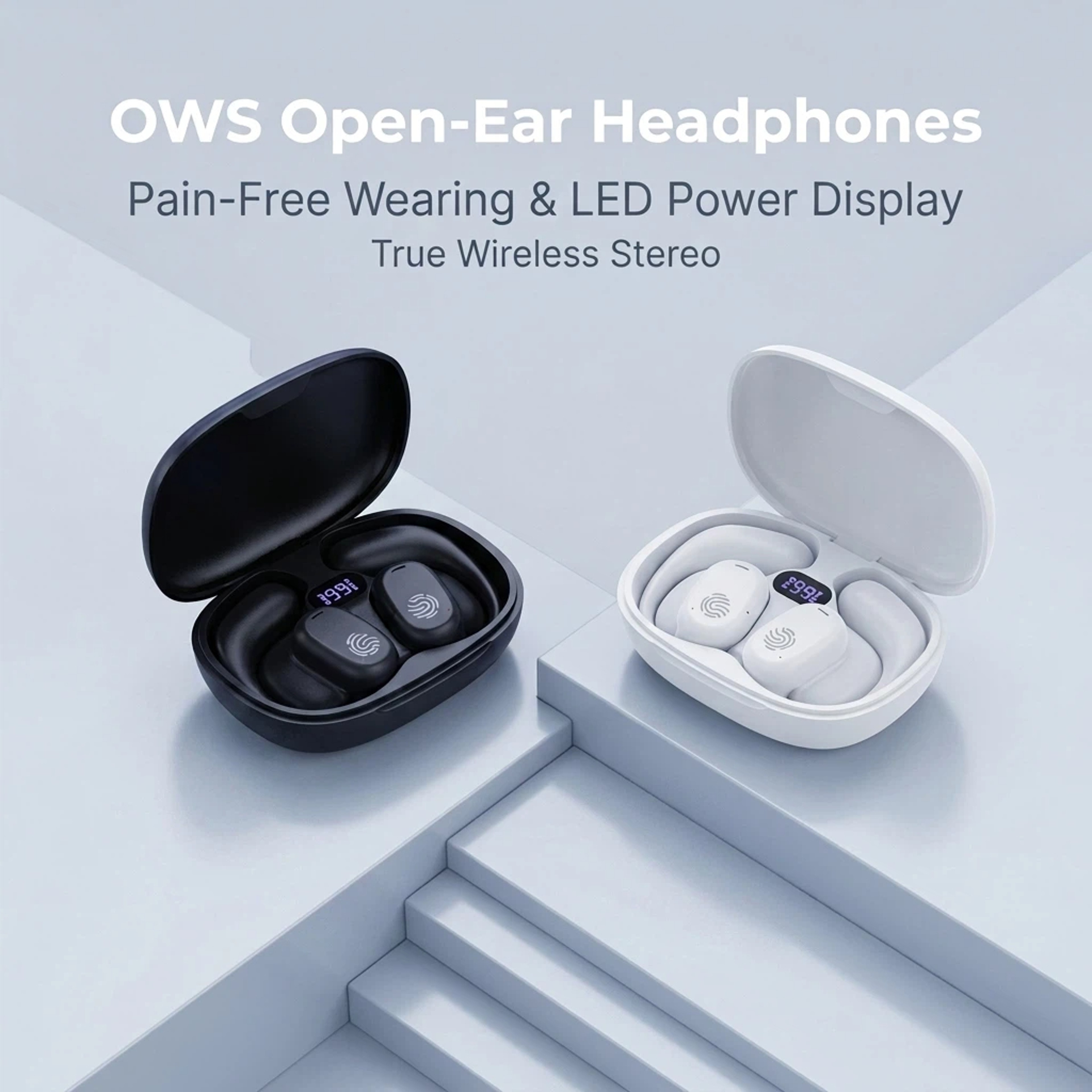 OpenFit OWS Bluetooth Open Ear Earbuds With Digital Charging Case 2
