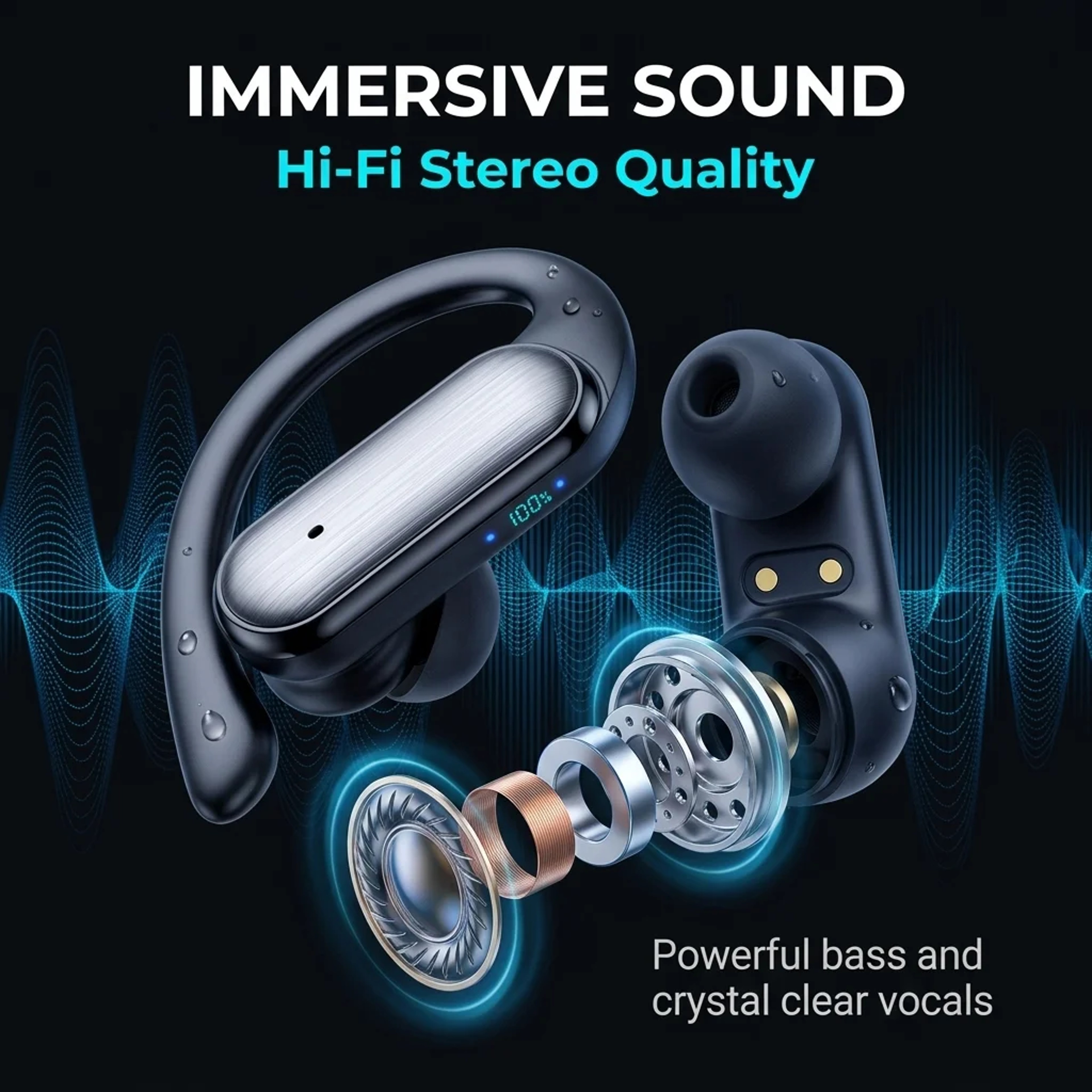 Wireless Bluetooth Earbuds With HD Stereo Sound Touch Control And Sweat Resistant Design 4